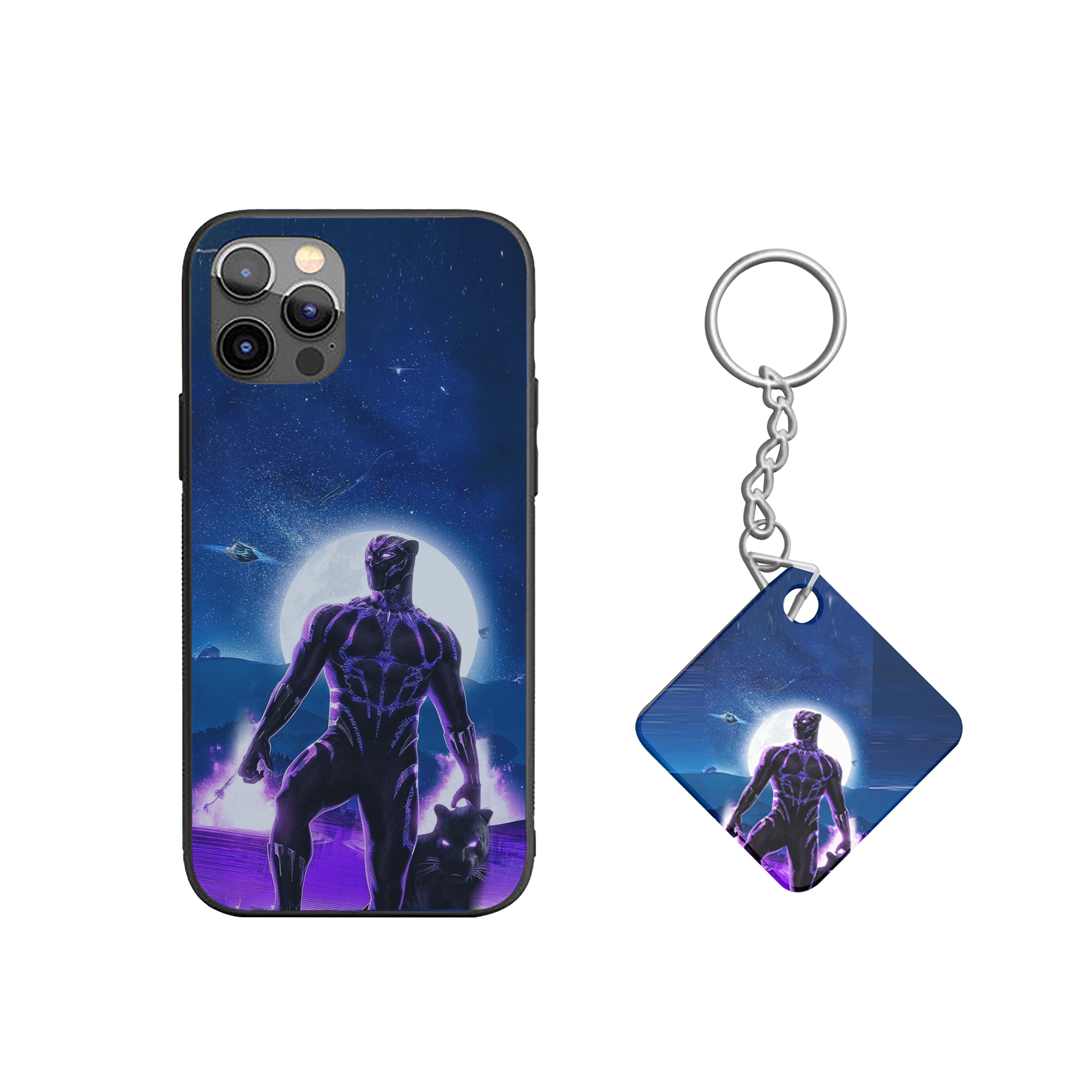 Black Panther in a stylized illustration Silicone Armored Phone Case