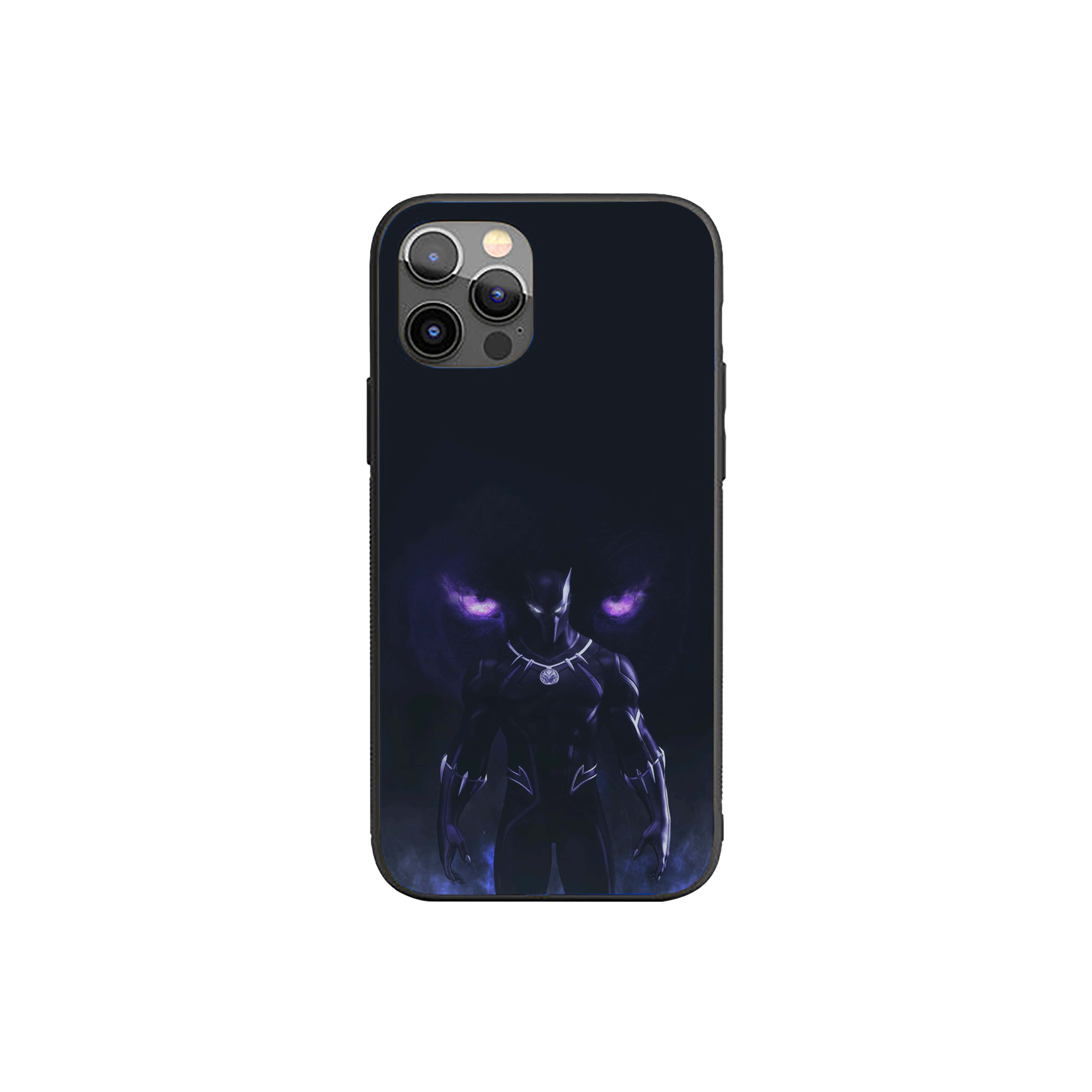 Black Panther in a powerful pose Silicone Armored Phone Case
