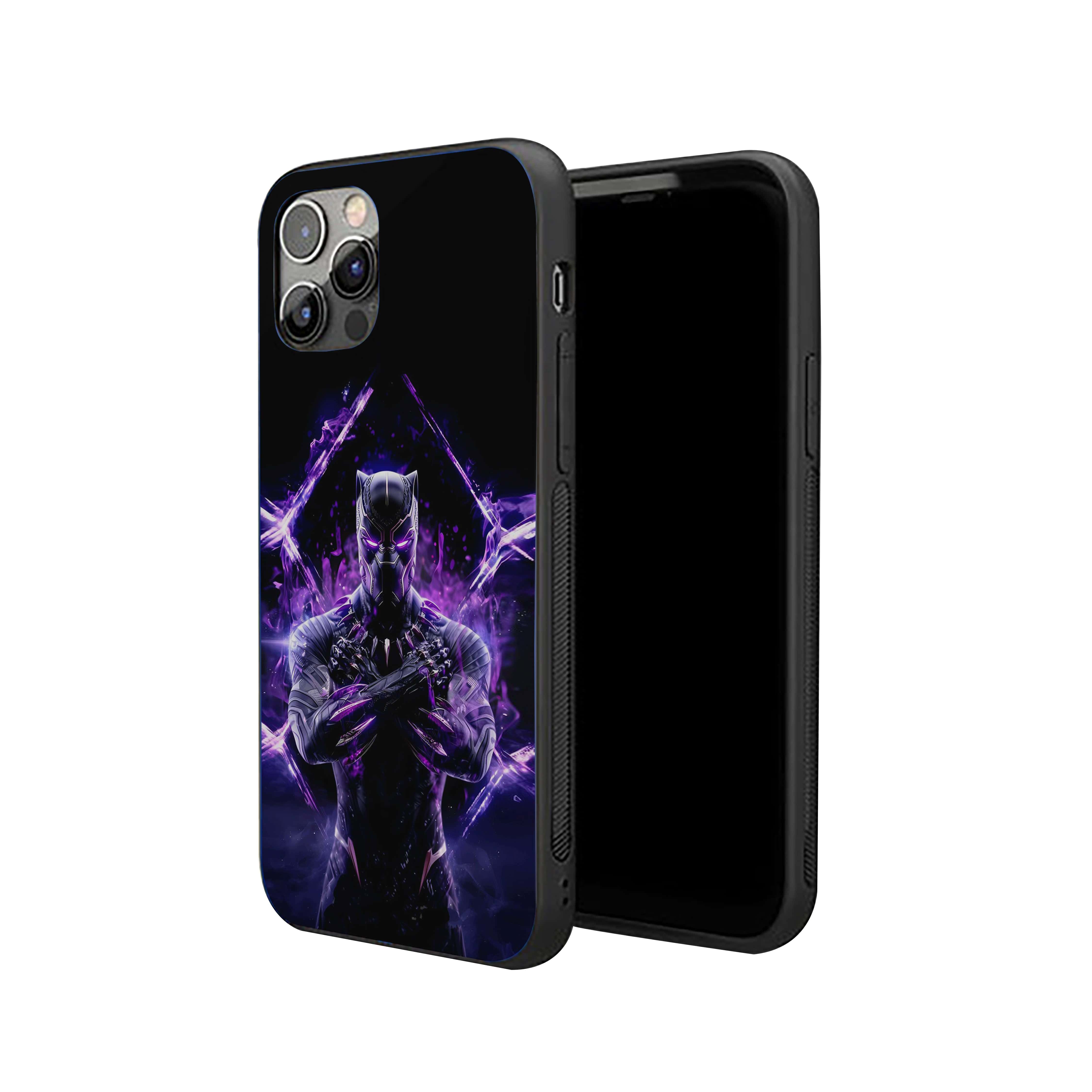 Black Panther purple energy effects Silicone Armored Phone Case