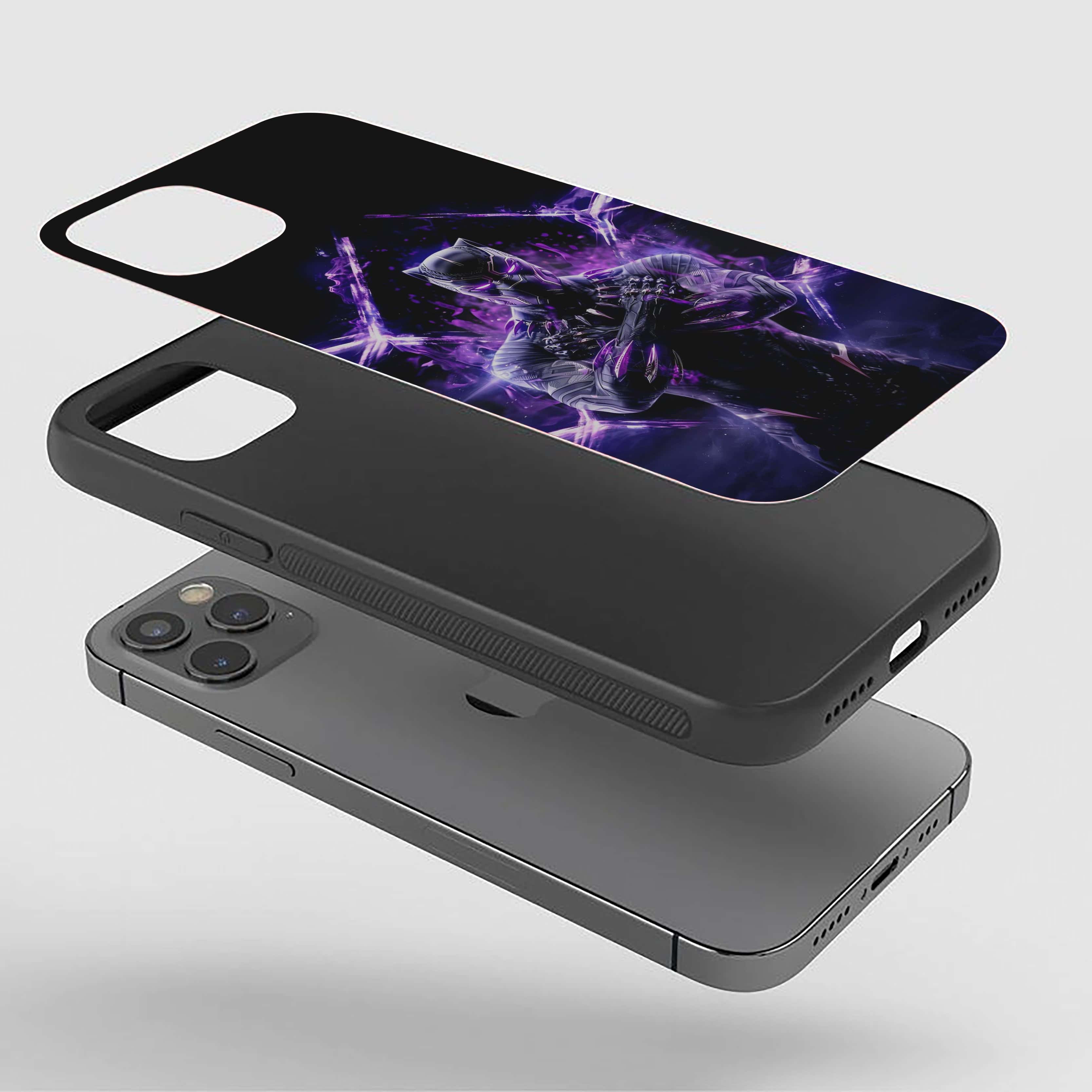 Black Panther purple energy effects Silicone Armored Phone Case