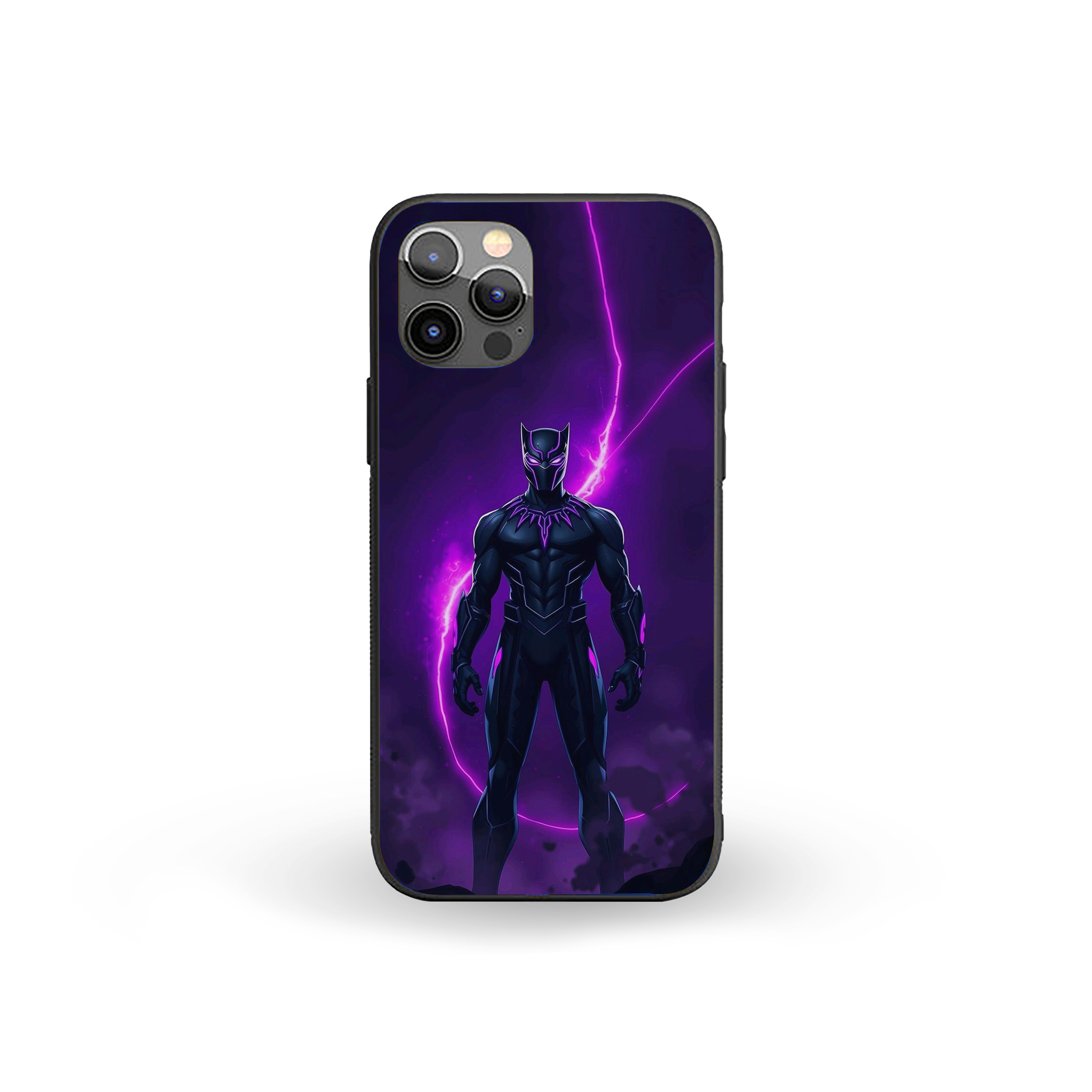Black Panther resembling lightning Silicone Armored Phone Case