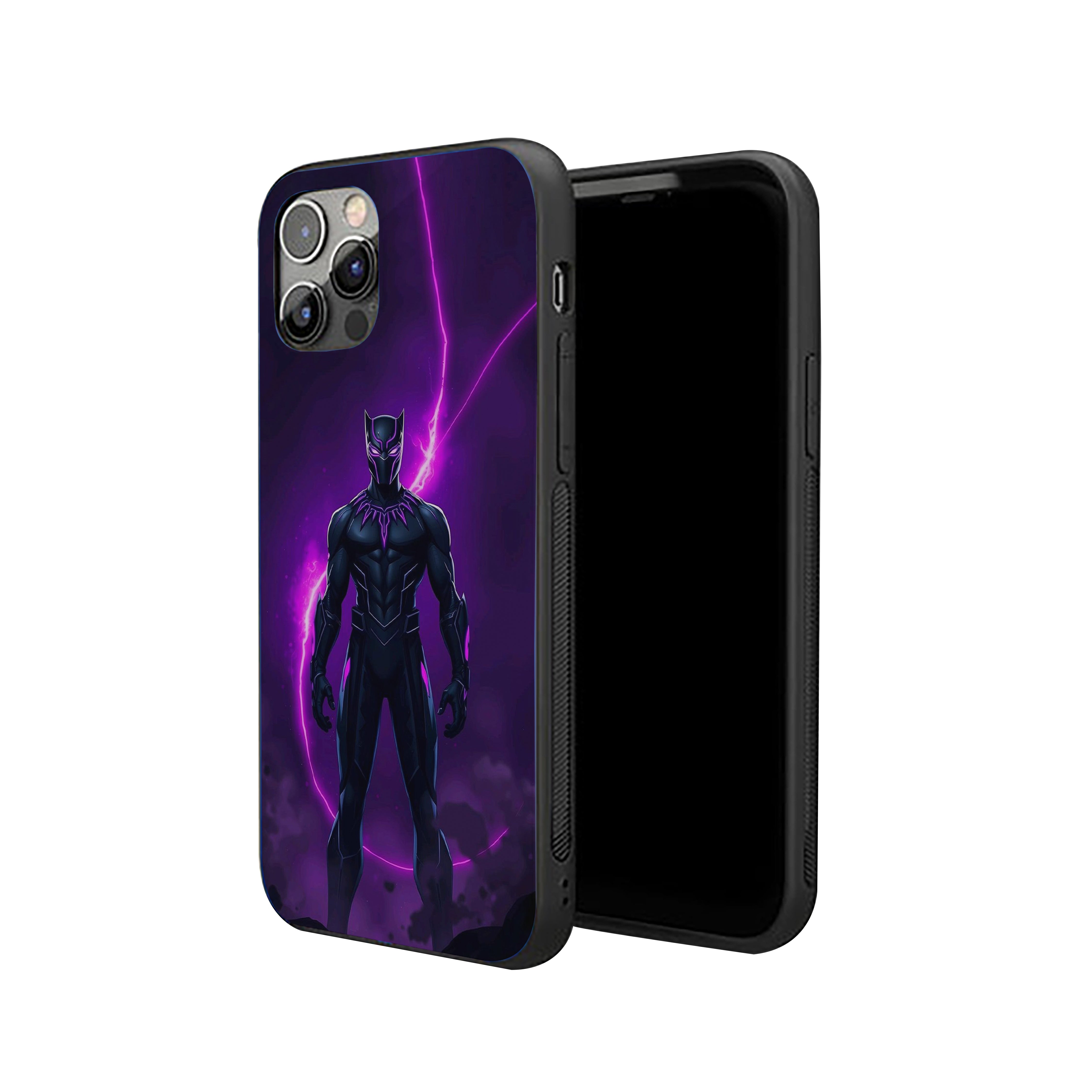Black Panther resembling lightning Silicone Armored Phone Case