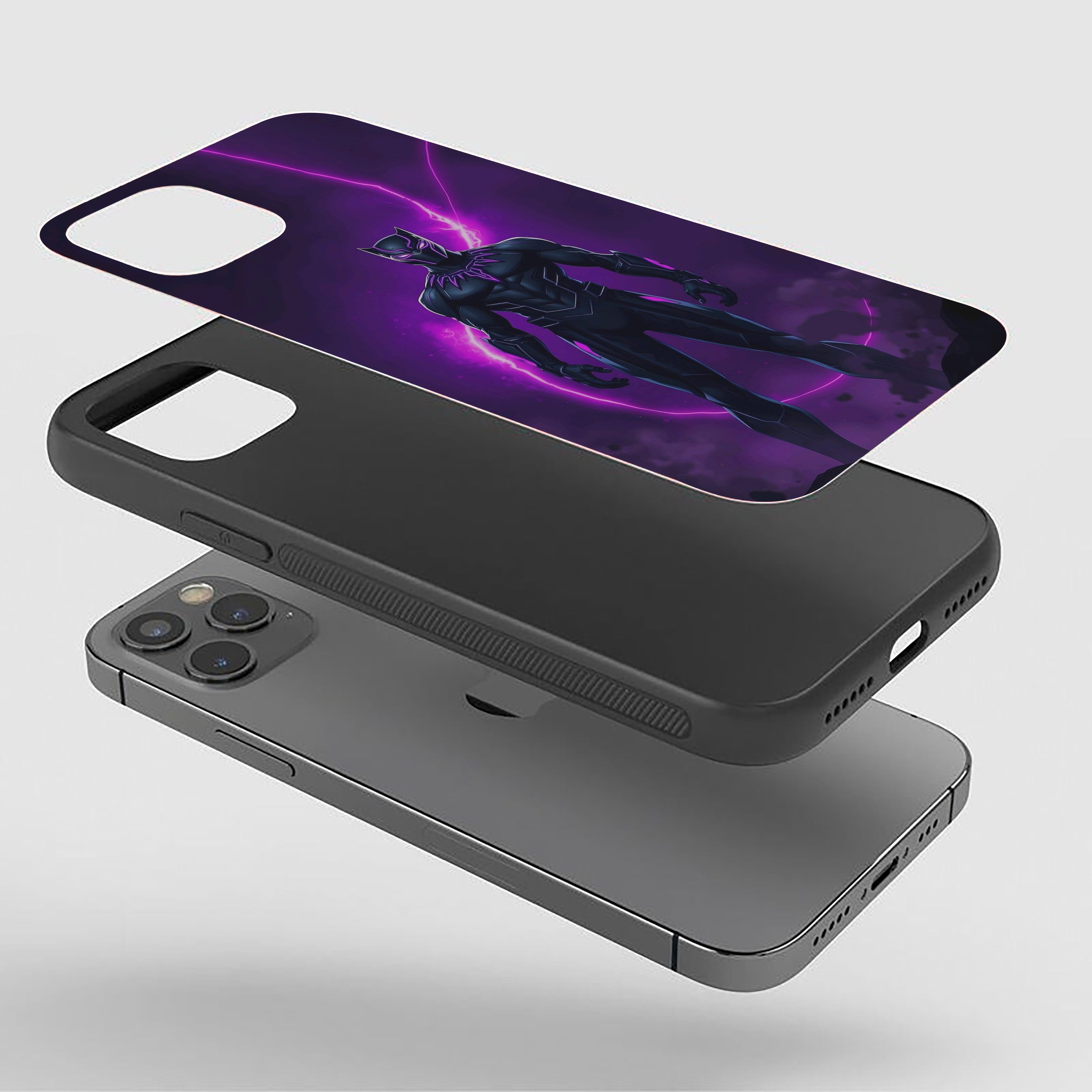 Black Panther resembling lightning Silicone Armored Phone Case