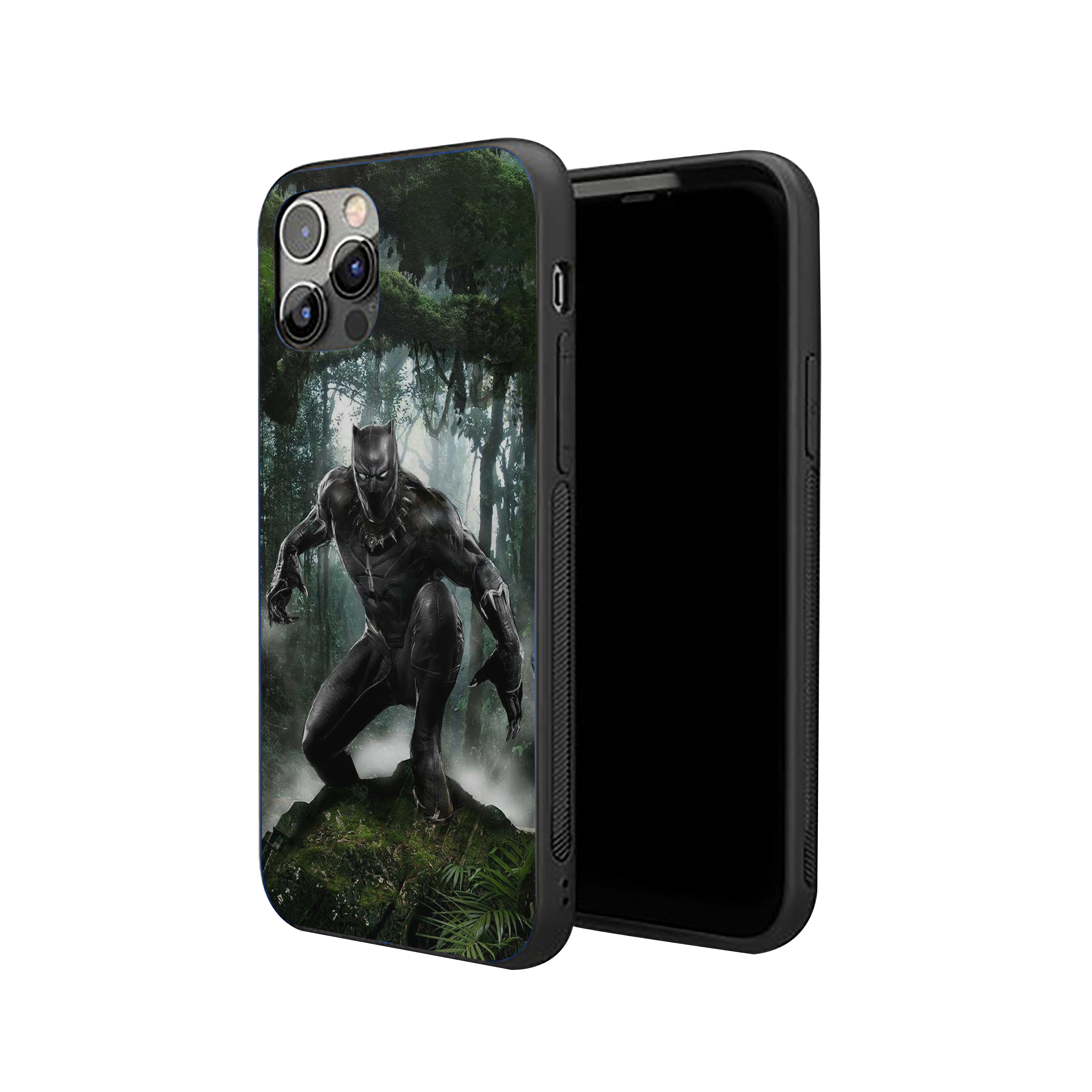 Black Panther Afro Samurai Silicone Armored Phone Case