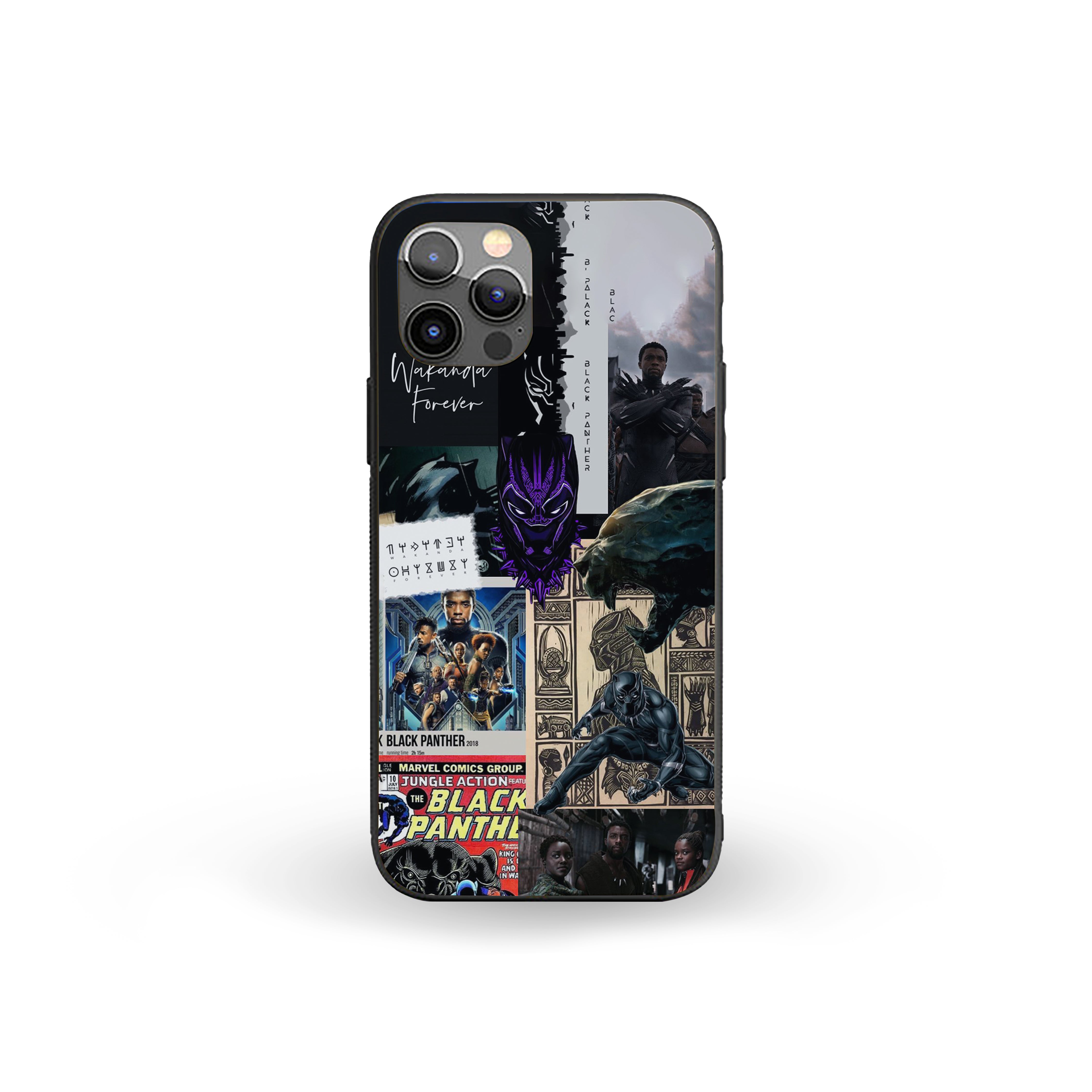 Black Panther collage Silicone Armored Phone Case
