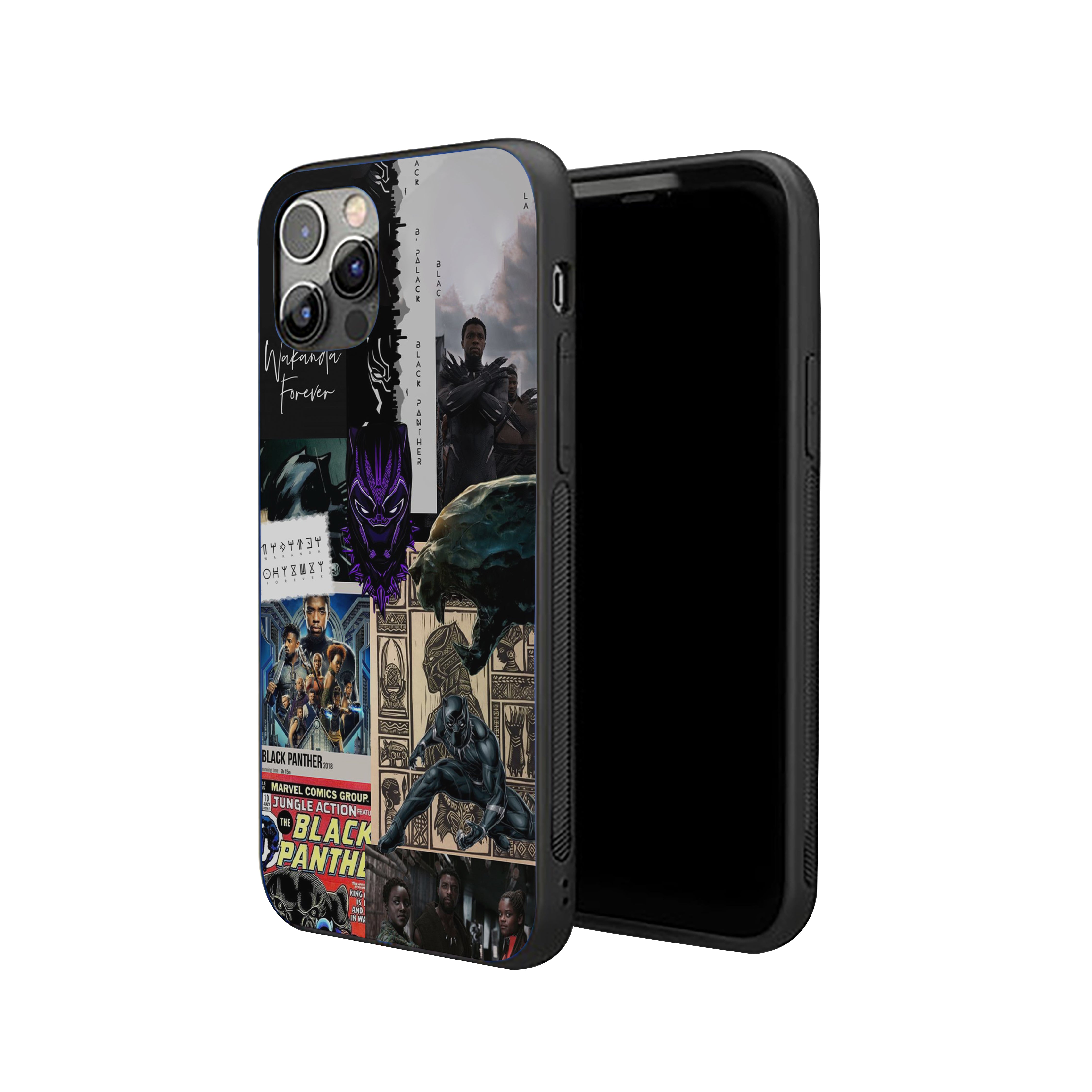 Black Panther collage Silicone Armored Phone Case