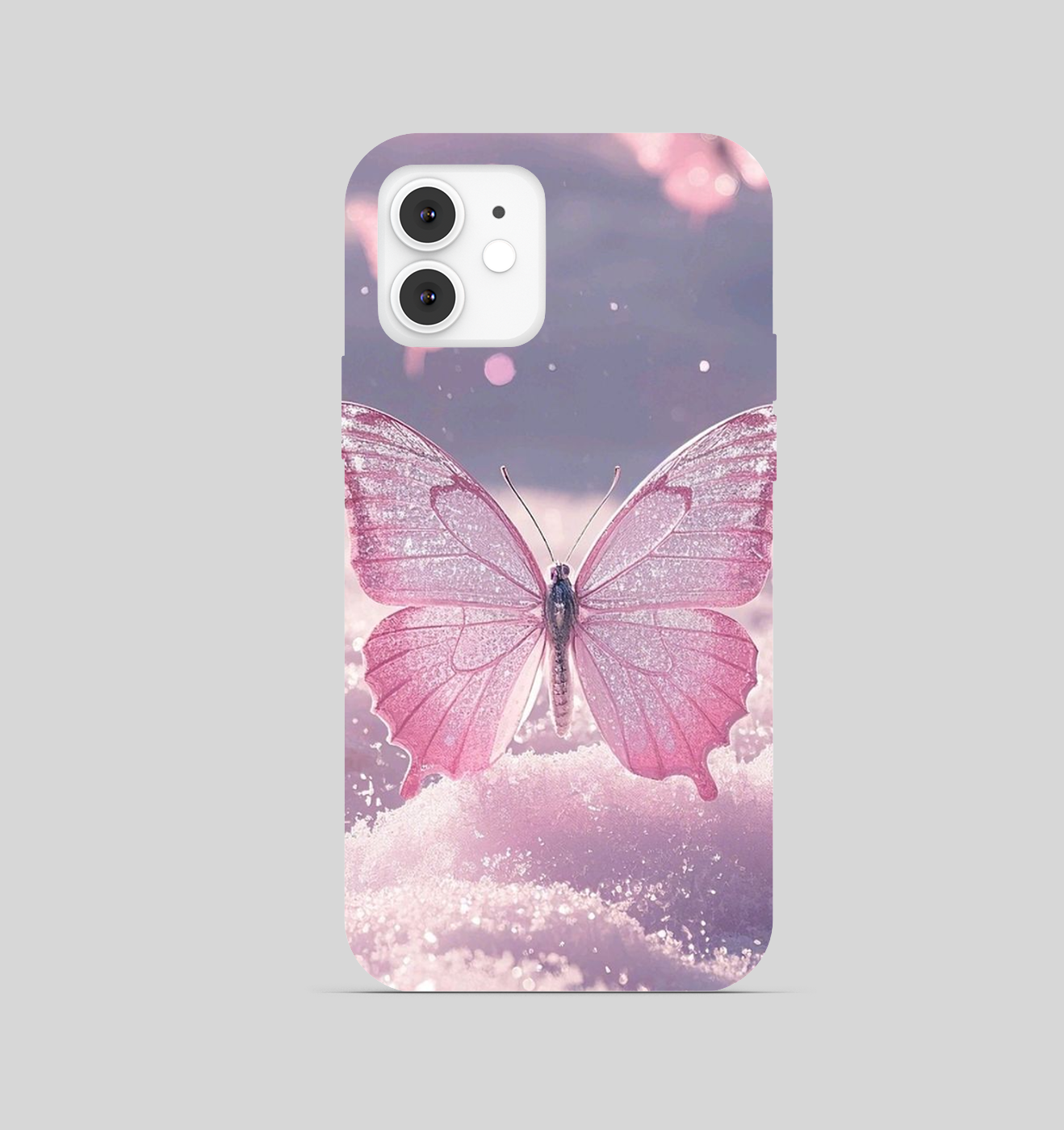 Pink Butterfly backdrop Phone Cover
