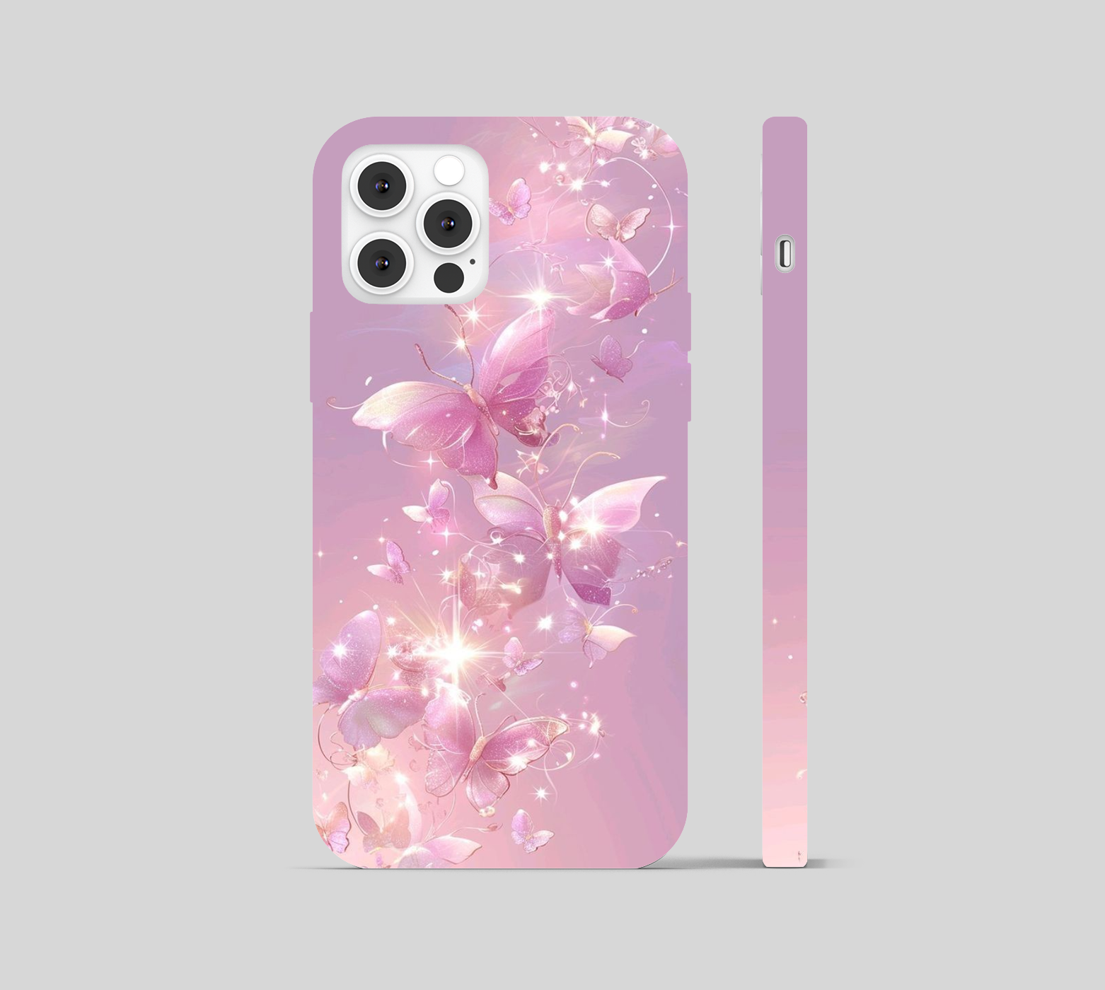Pink Flying Butterfly Phone Cover