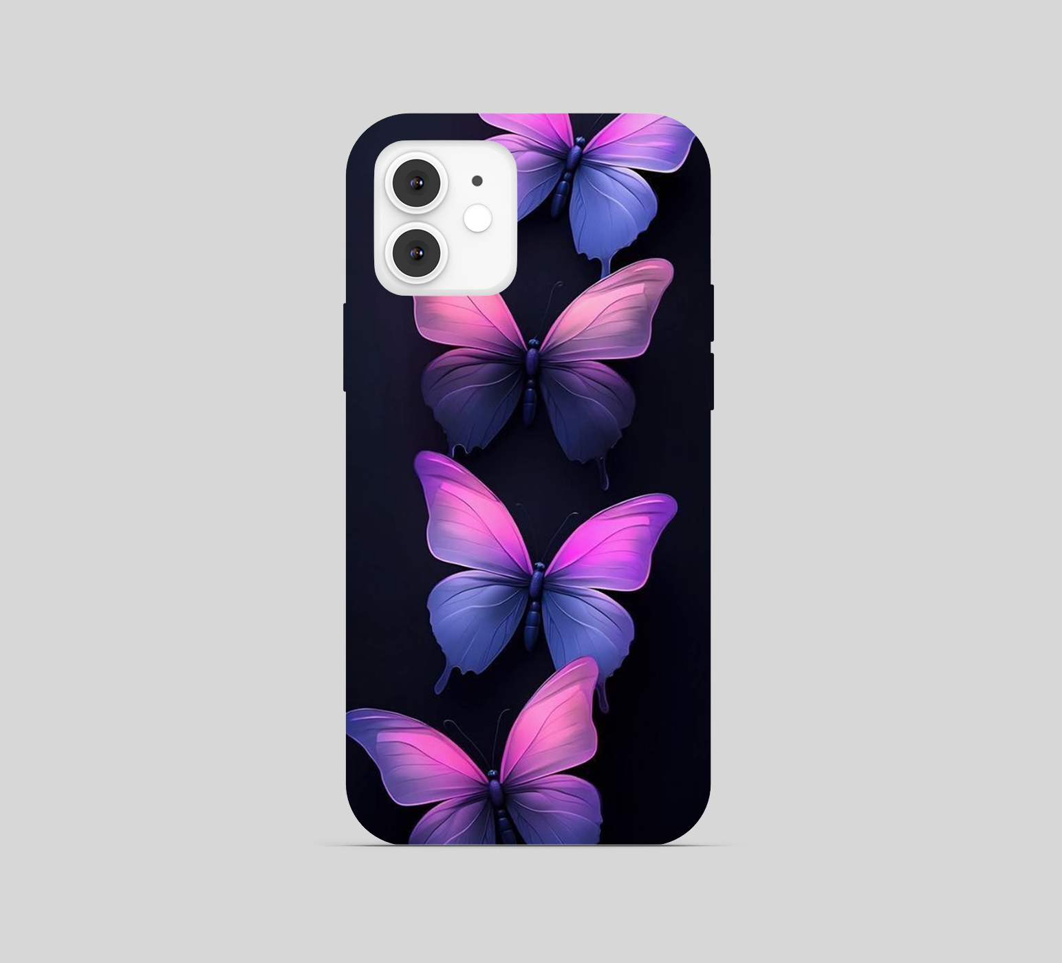 Glowing Butterfly Black theme Phone Cover
