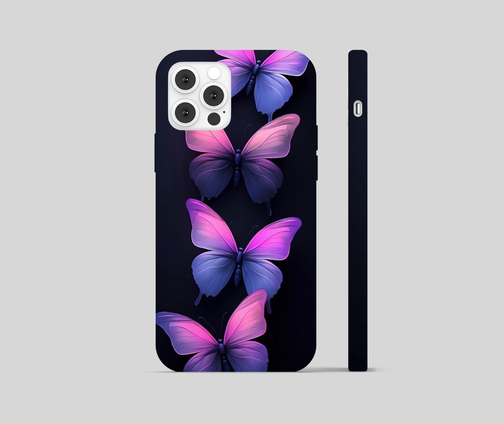 Glowing Butterfly Black theme Phone Cover