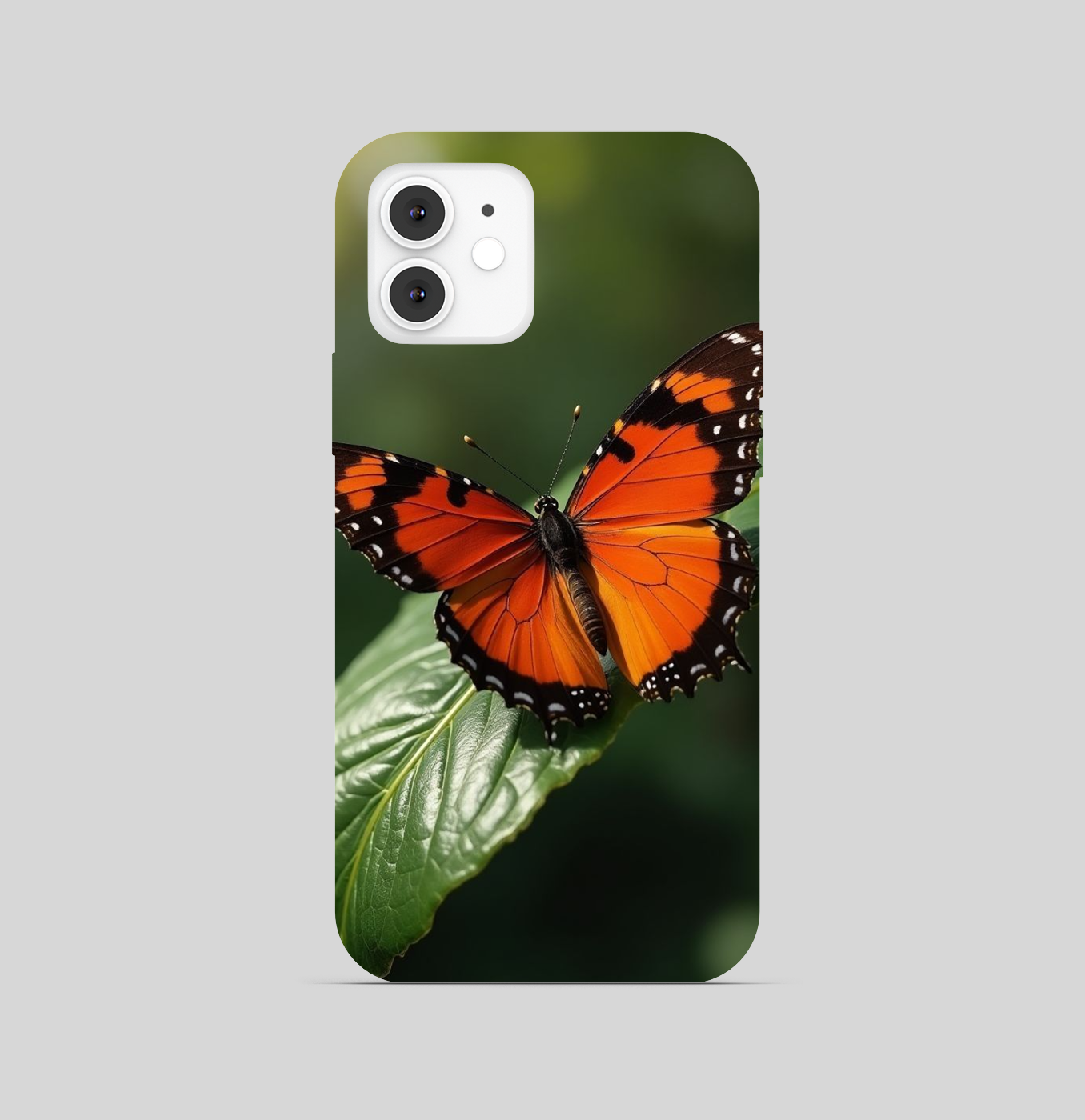 Butterfly Orange Green Leaf Theme Phone Cover