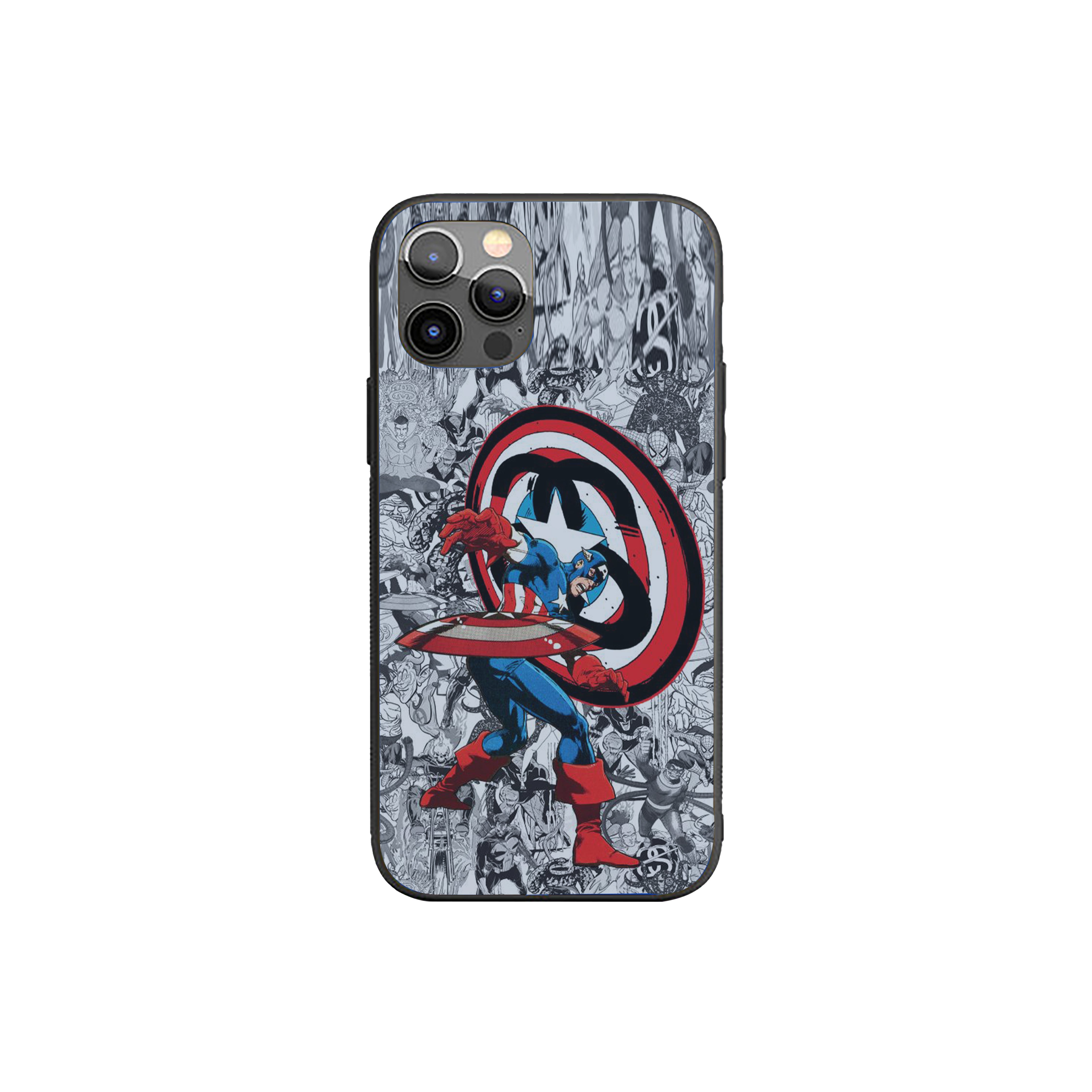 Shielded Hero Captain America Silicone Armored Phone Case
