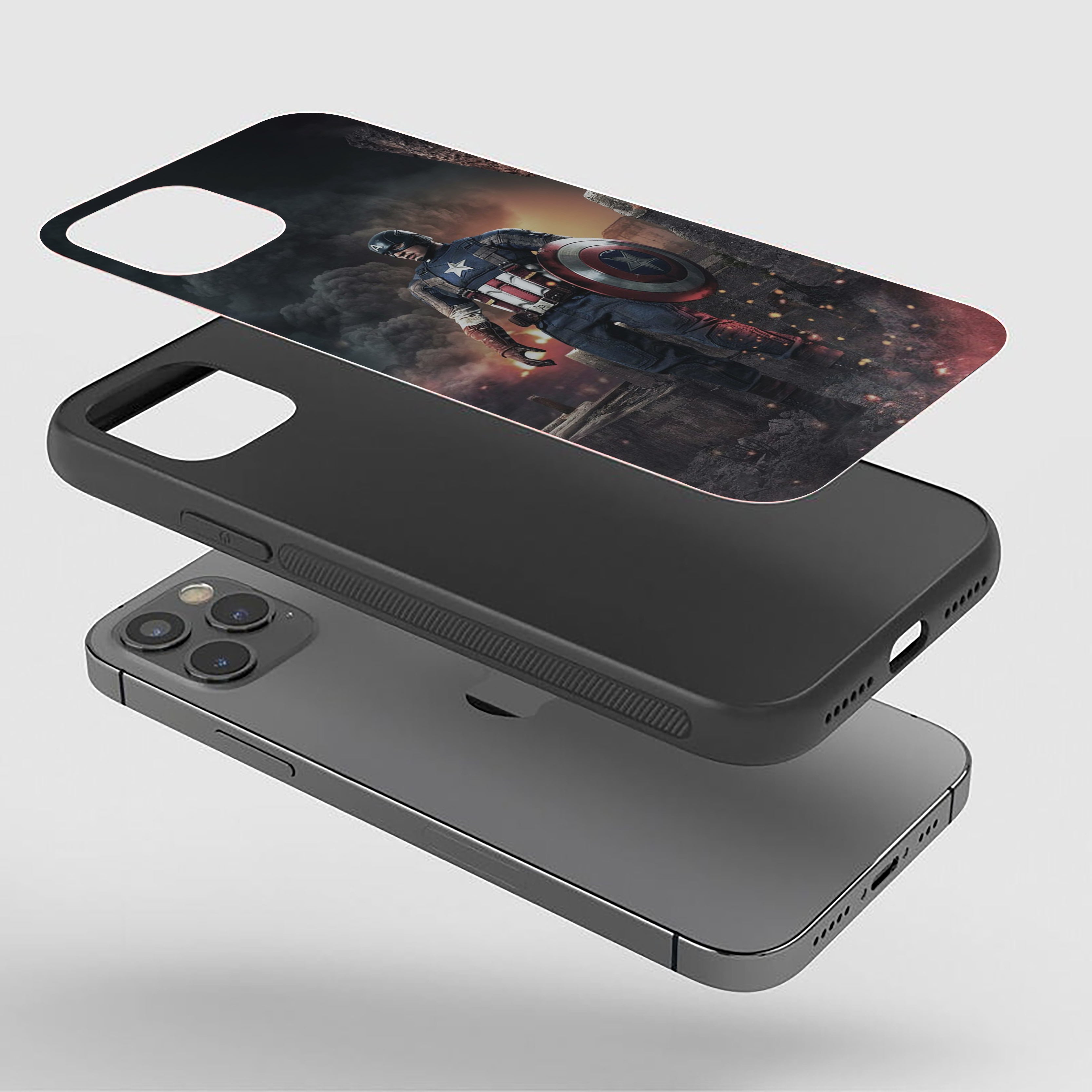 Timeline of a Hero Captain America Silicone Armored Phone Case
