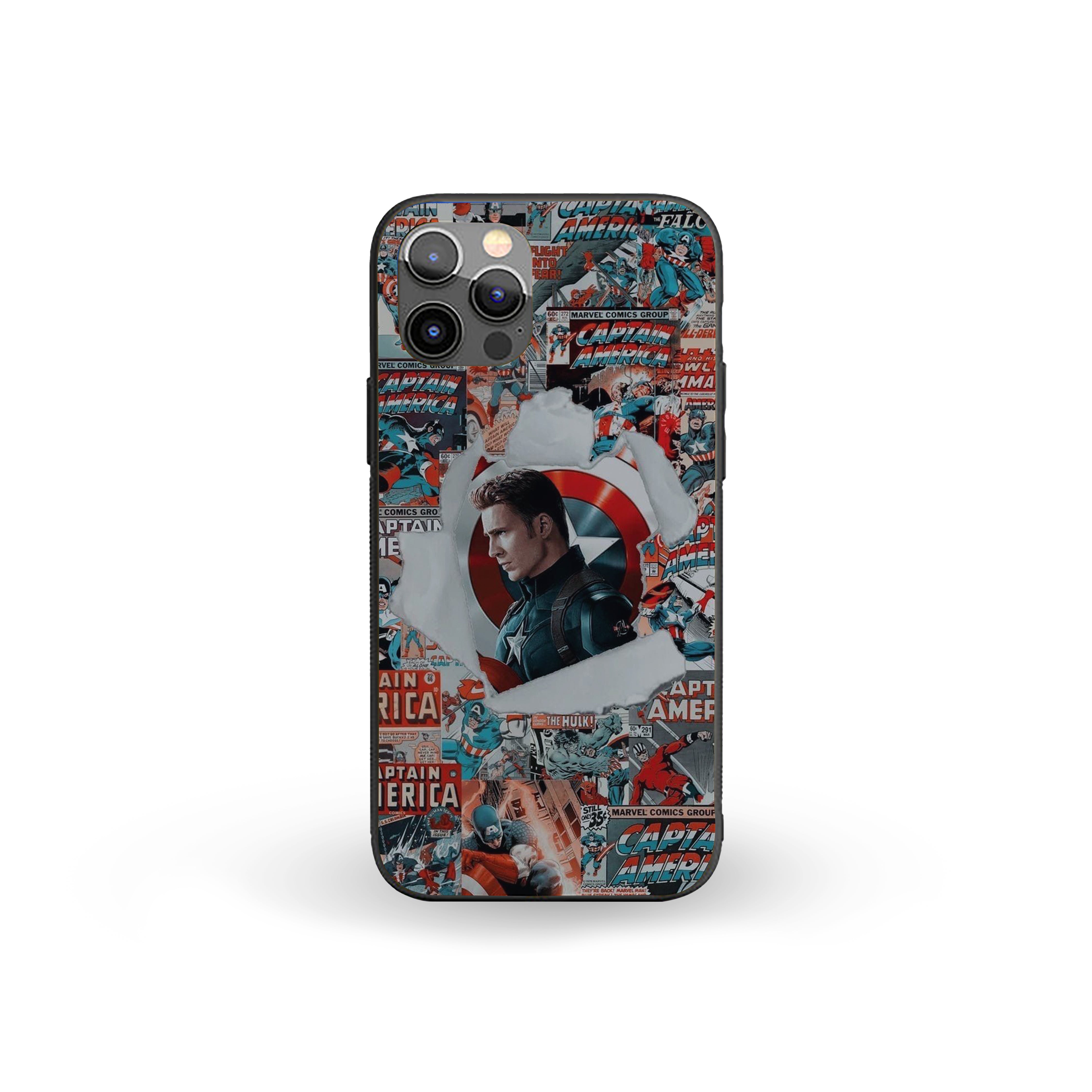 Torn Through Time Captain America Silicone Armored Phone Case