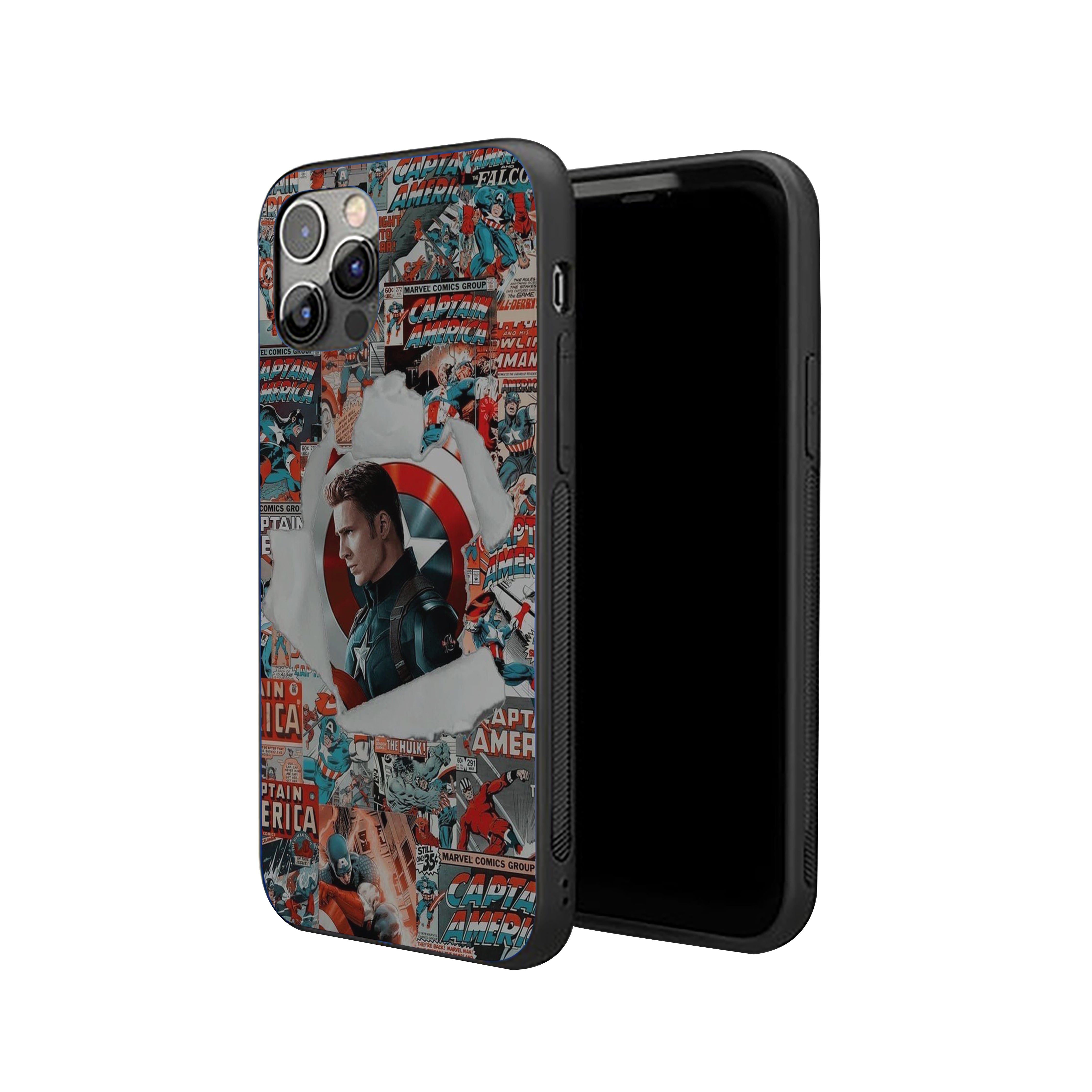 Torn Through Time Captain America Silicone Armored Phone Case