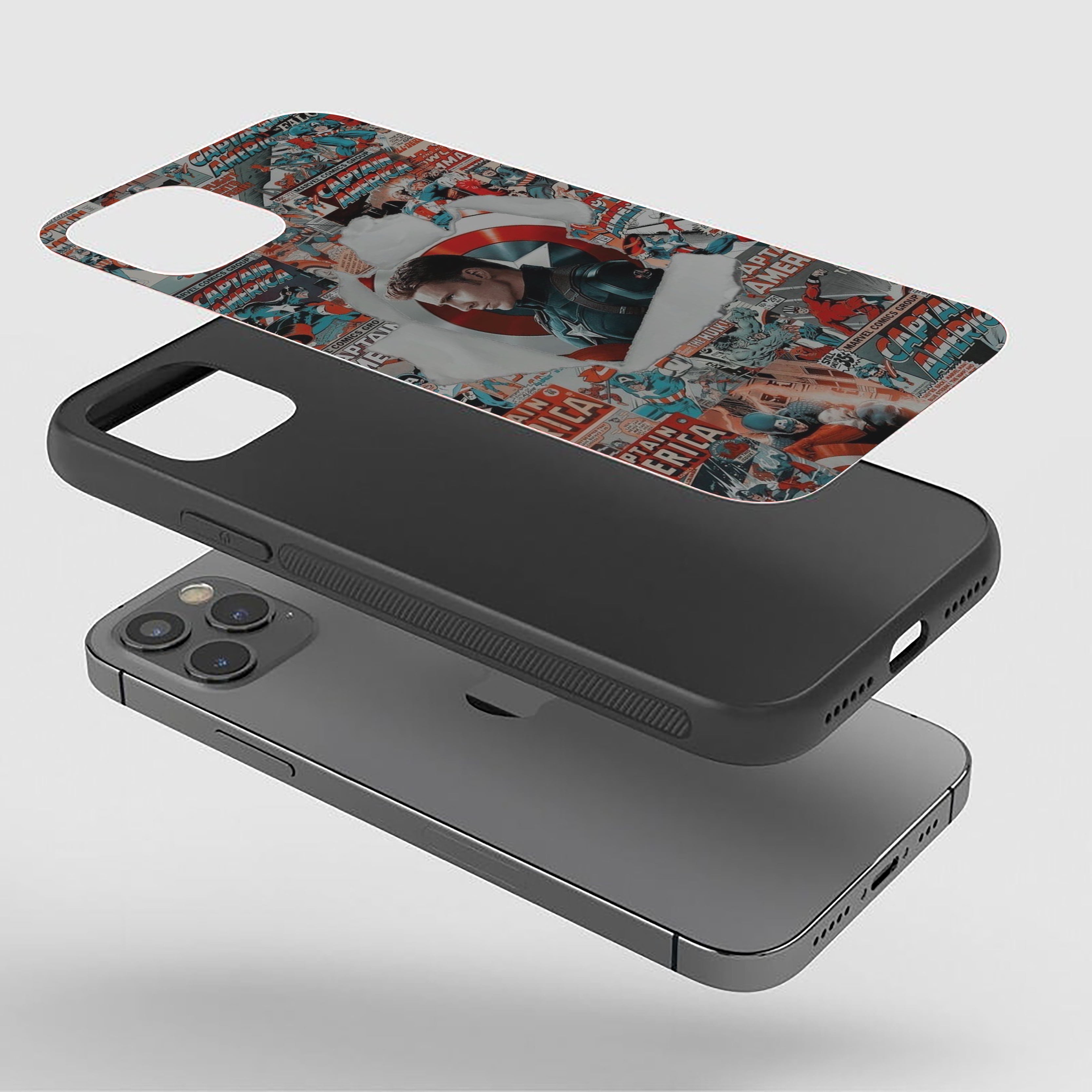Torn Through Time Captain America Silicone Armored Phone Case