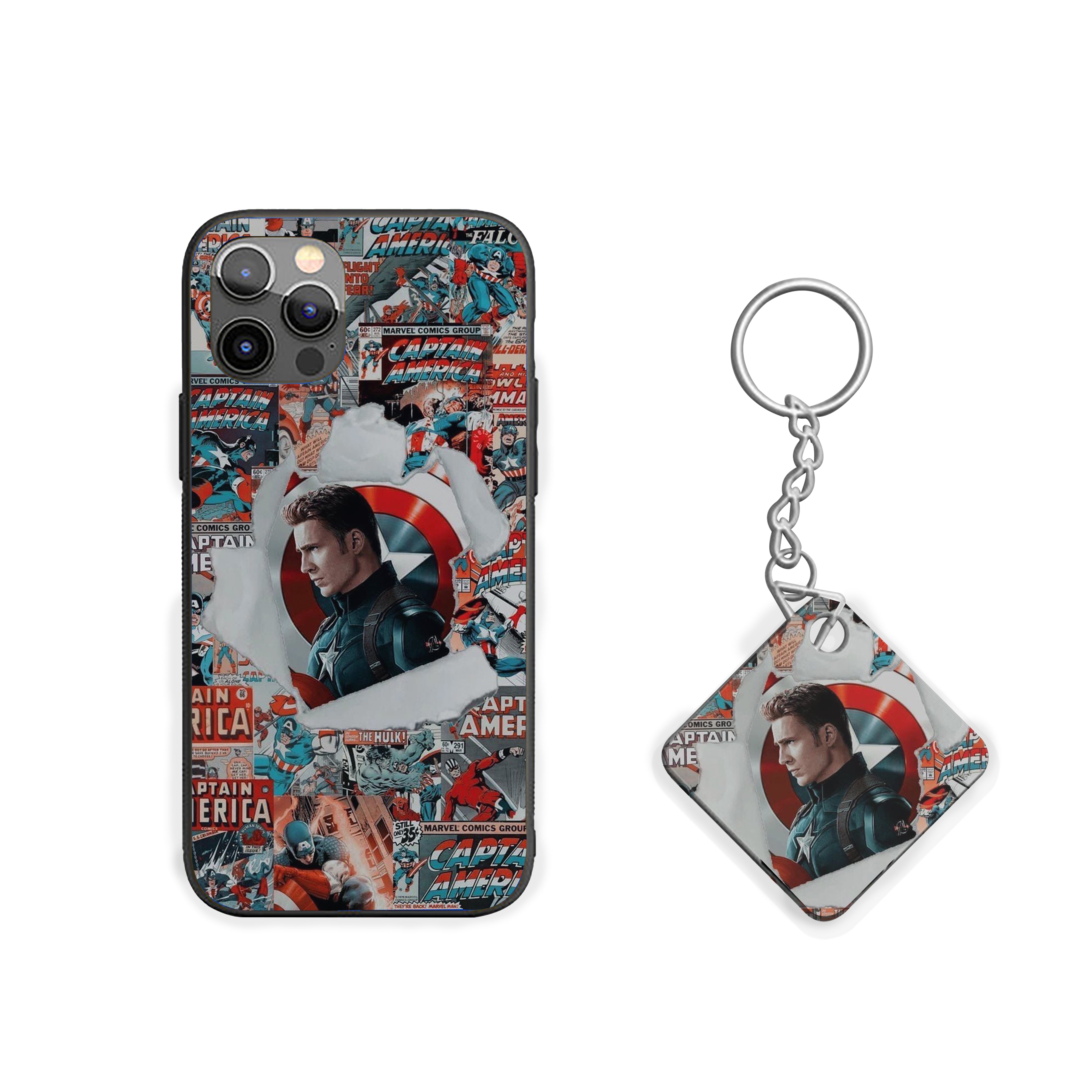 Torn Through Time Captain America Silicone Armored Phone Case