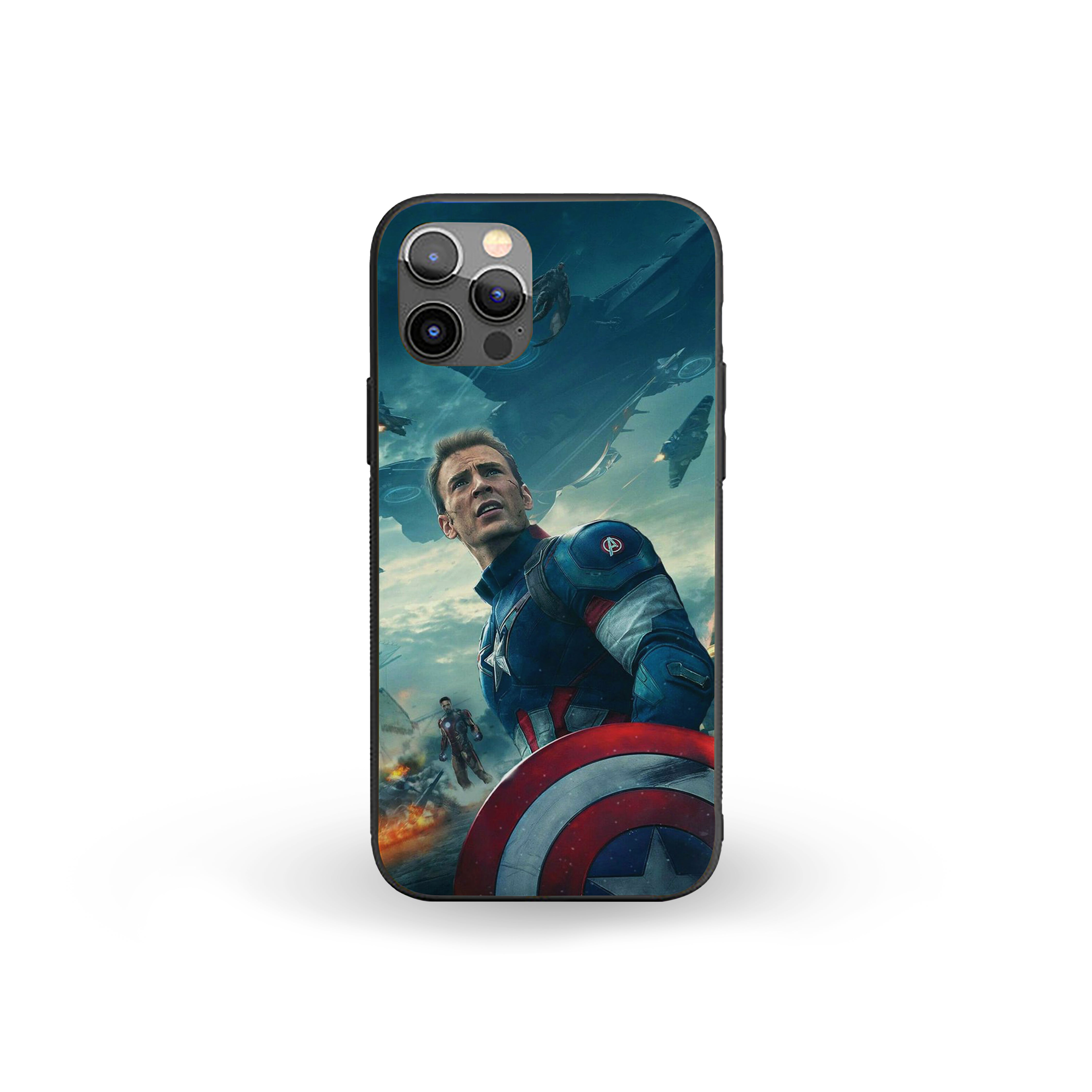 Unmasked Hero Captain America Silicone Armored Phone Case