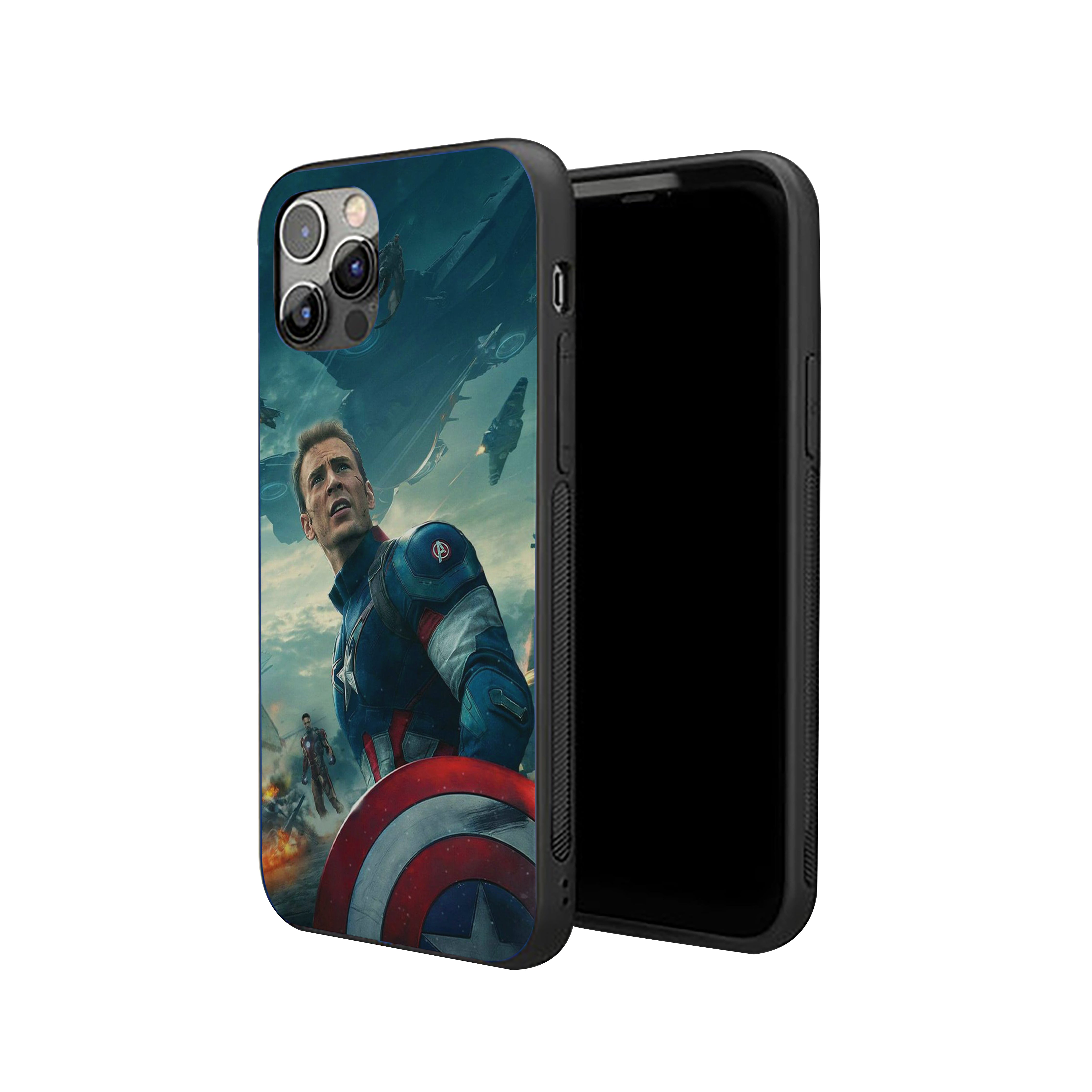 Unmasked Hero Captain America Silicone Armored Phone Case