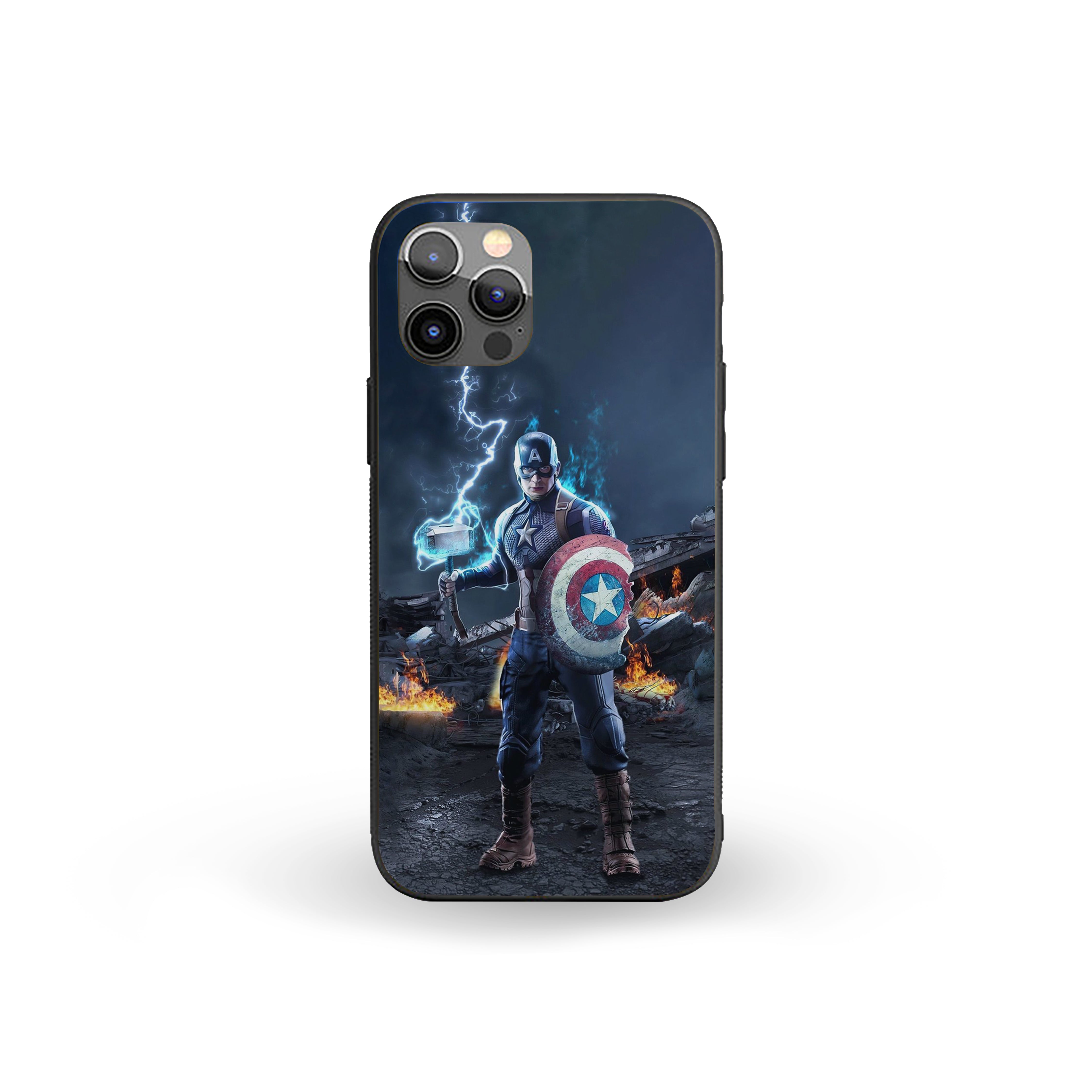 Captain America electrifying energy Silicone Armored Phone Case