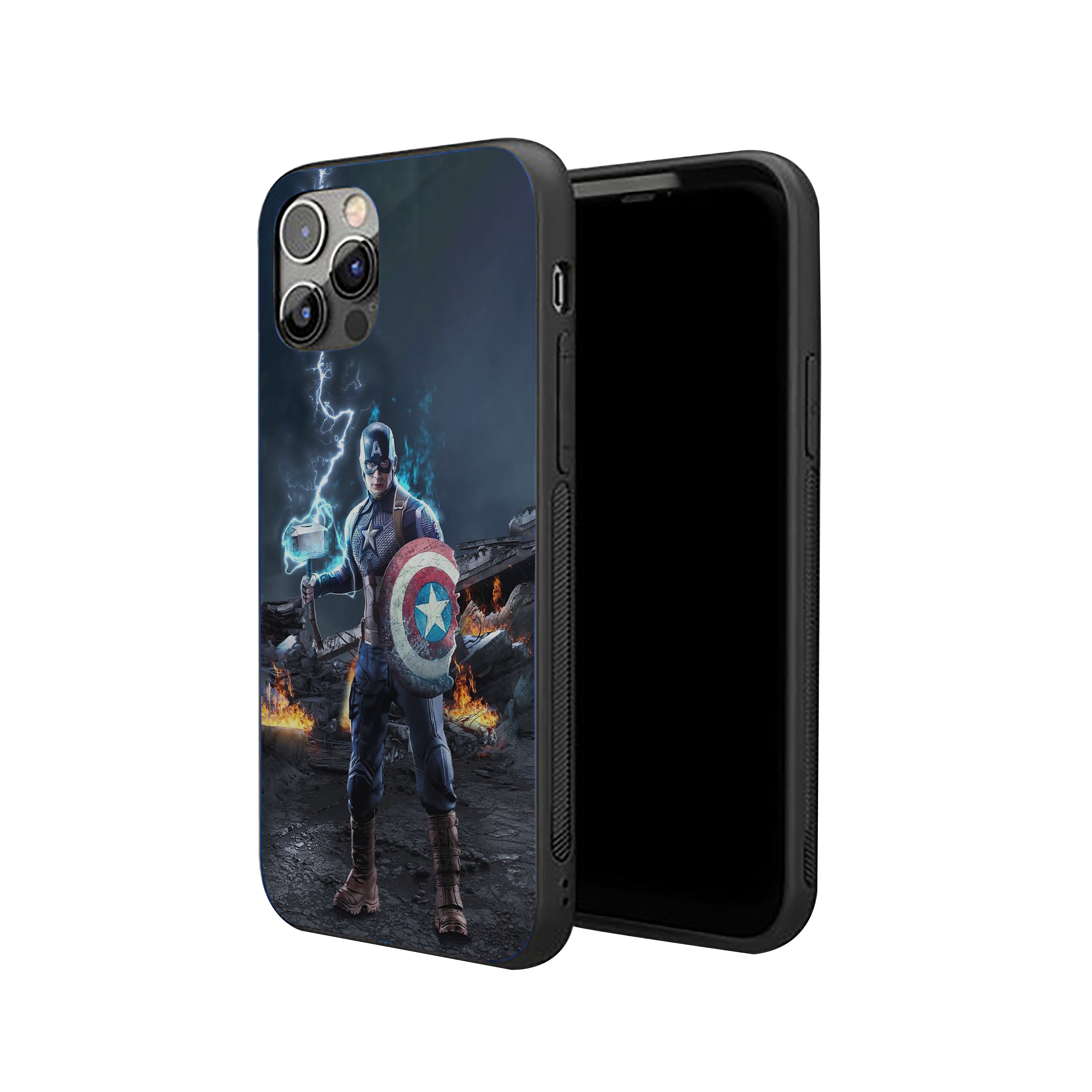 Captain America electrifying energy Silicone Armored Phone Case