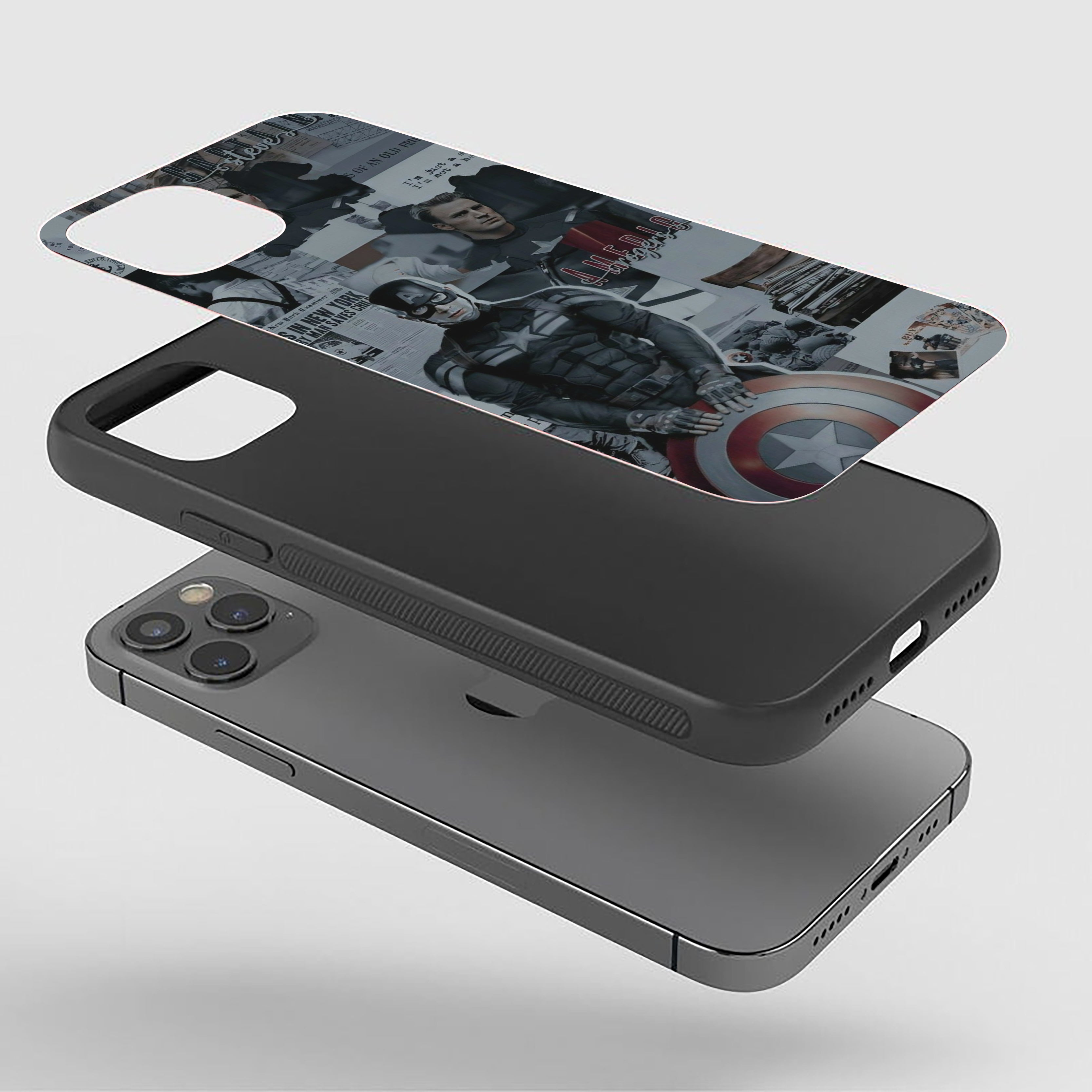 Captain America collage Silicone Armored Phone Case