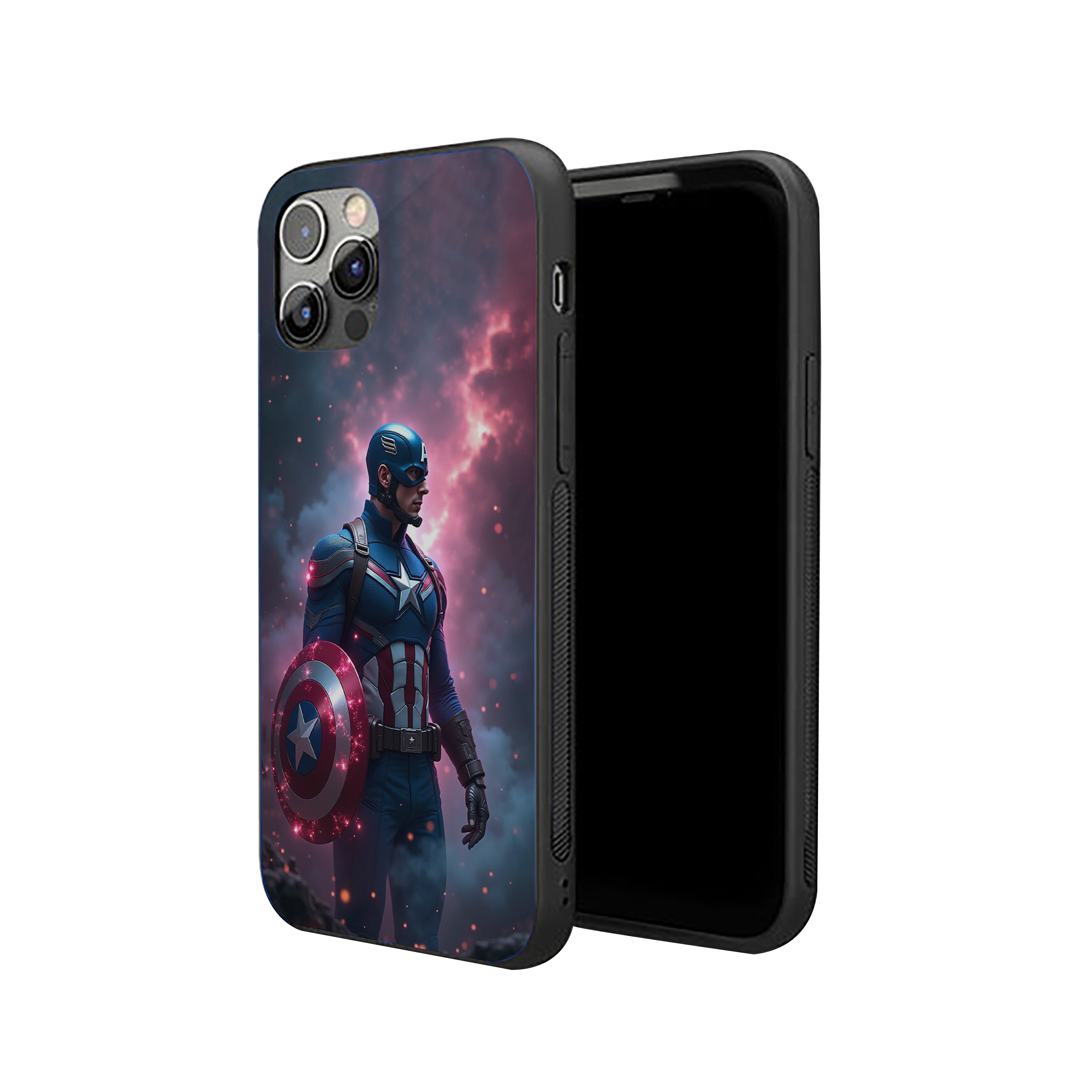 Captain America Purple Energy Silicone Armored Phone Case