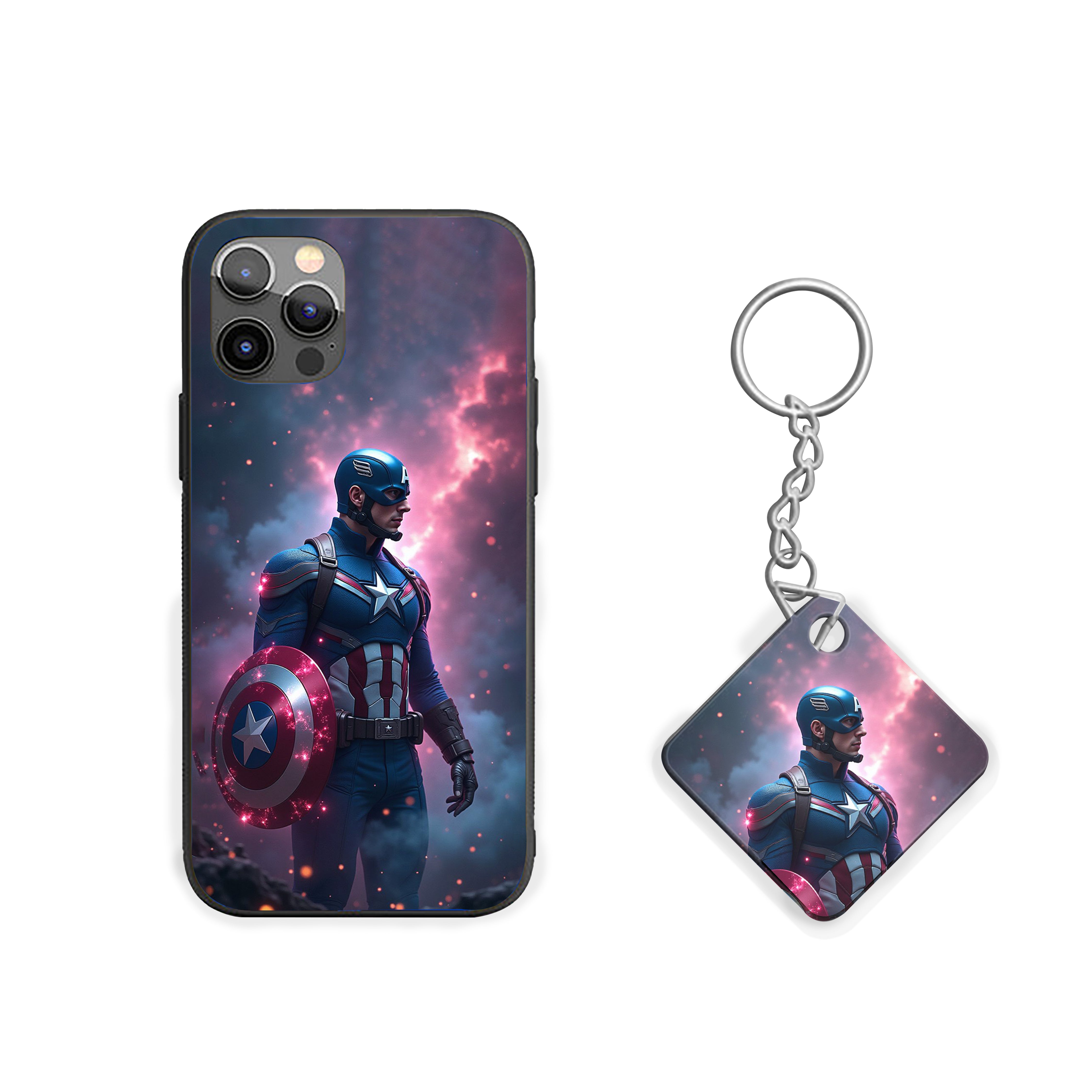 Captain America Purple Energy Silicone Armored Phone Case
