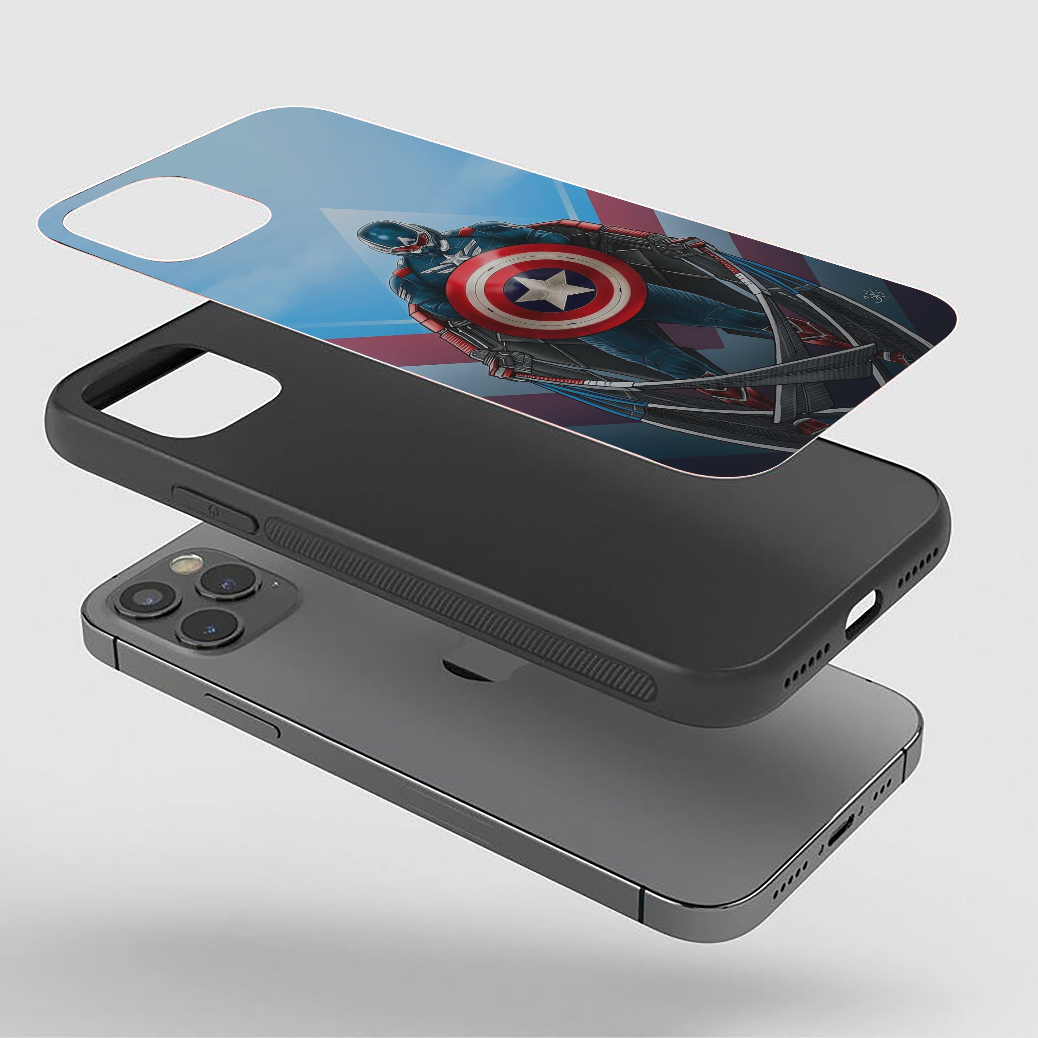 Captain America Wings of Justice Silicone Armored Phone Case