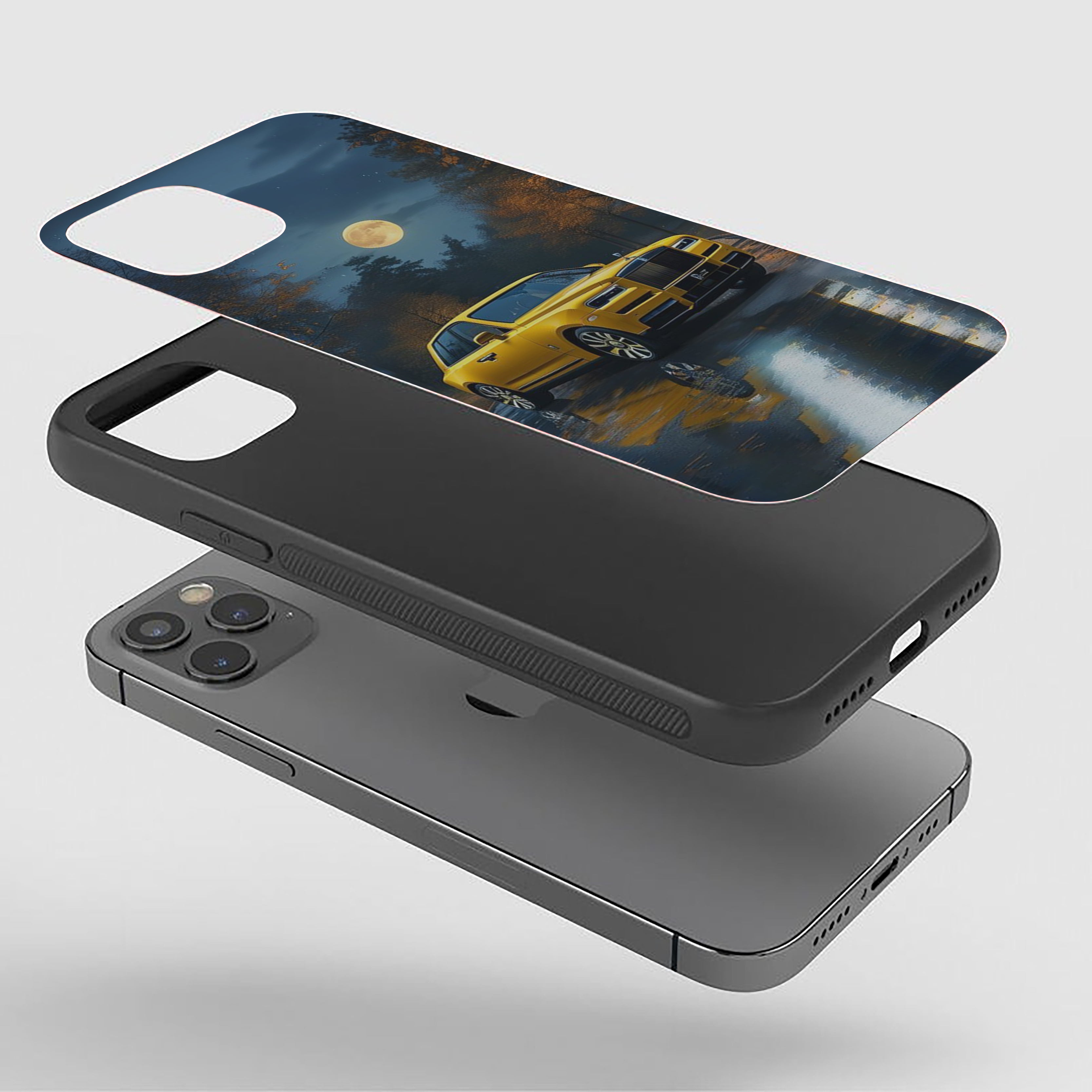 Moonlit Majesty Car Silicone Armored Phone Case