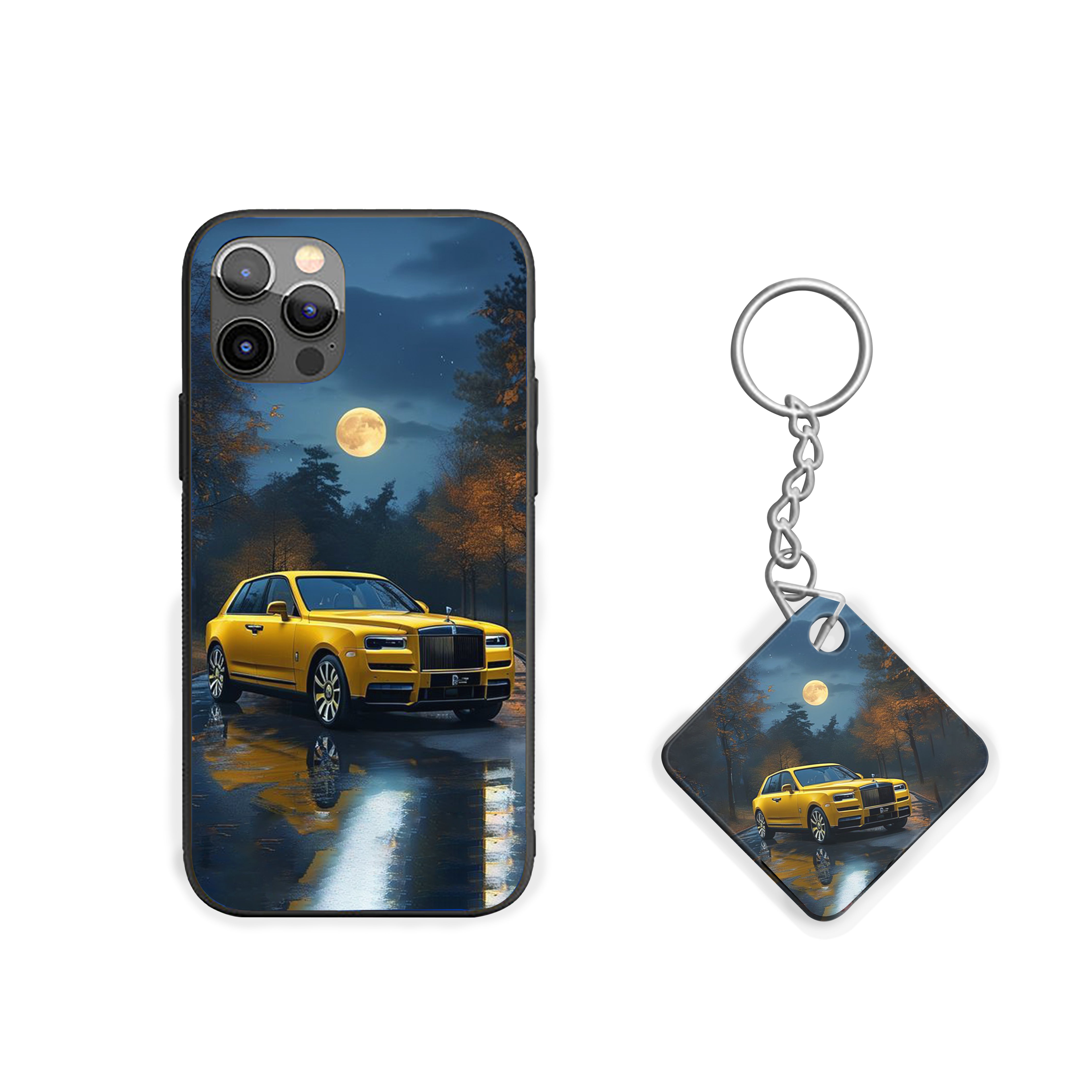 Moonlit Majesty Car Silicone Armored Phone Case