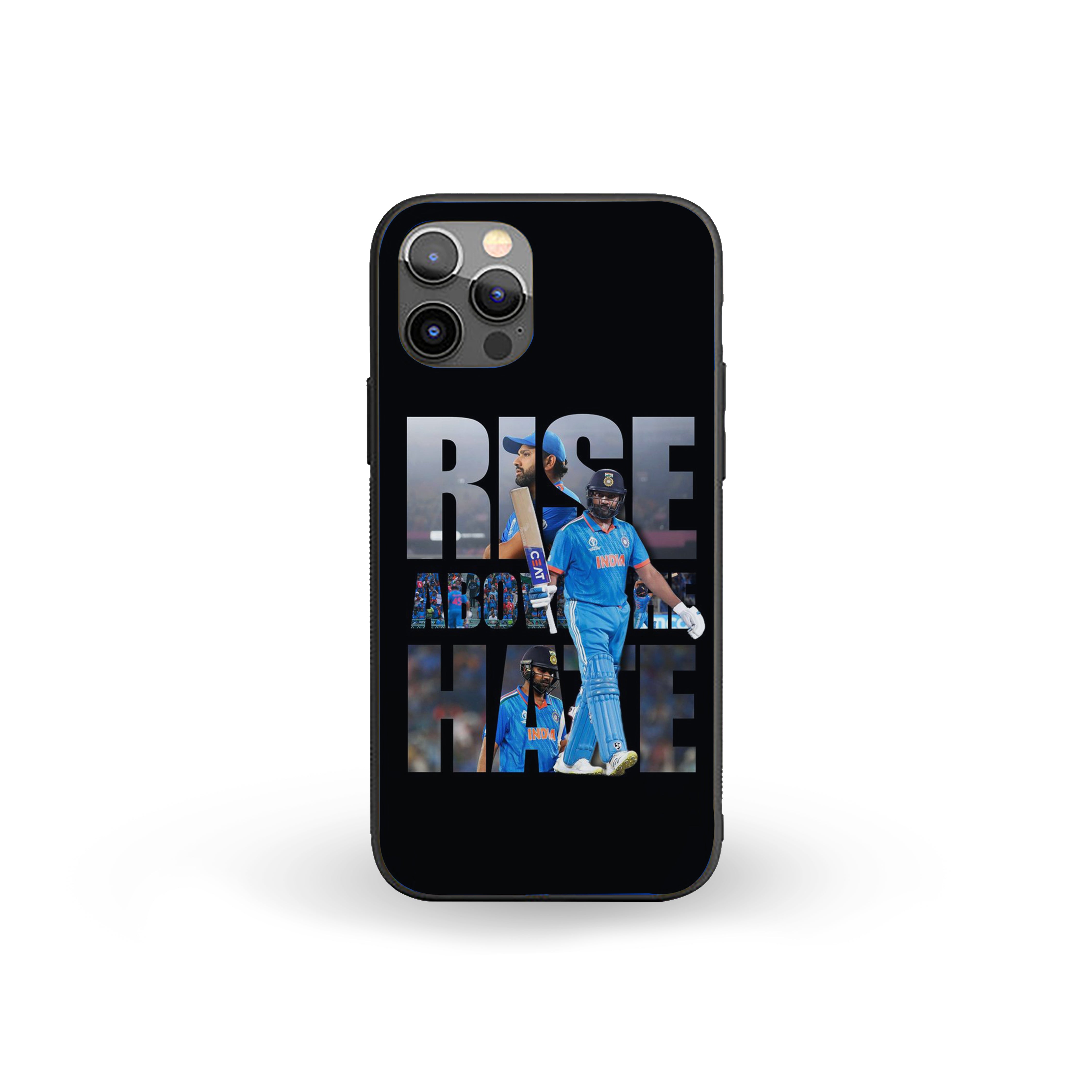 ROHIT Rise Above The Hate Cricket Silicone Armored Phone Case