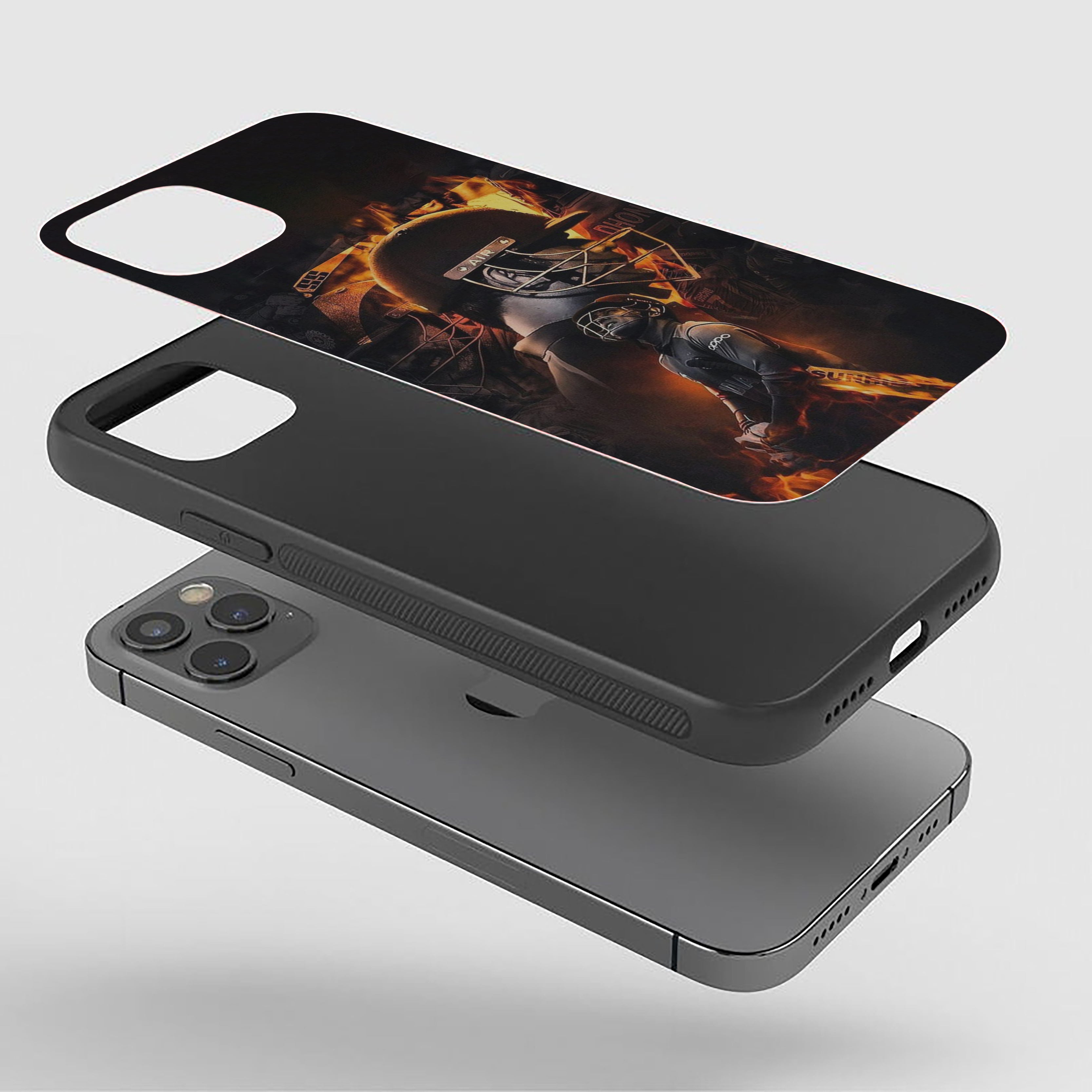 The Fiery Finisher Cricket Silicone Armored Phone Case