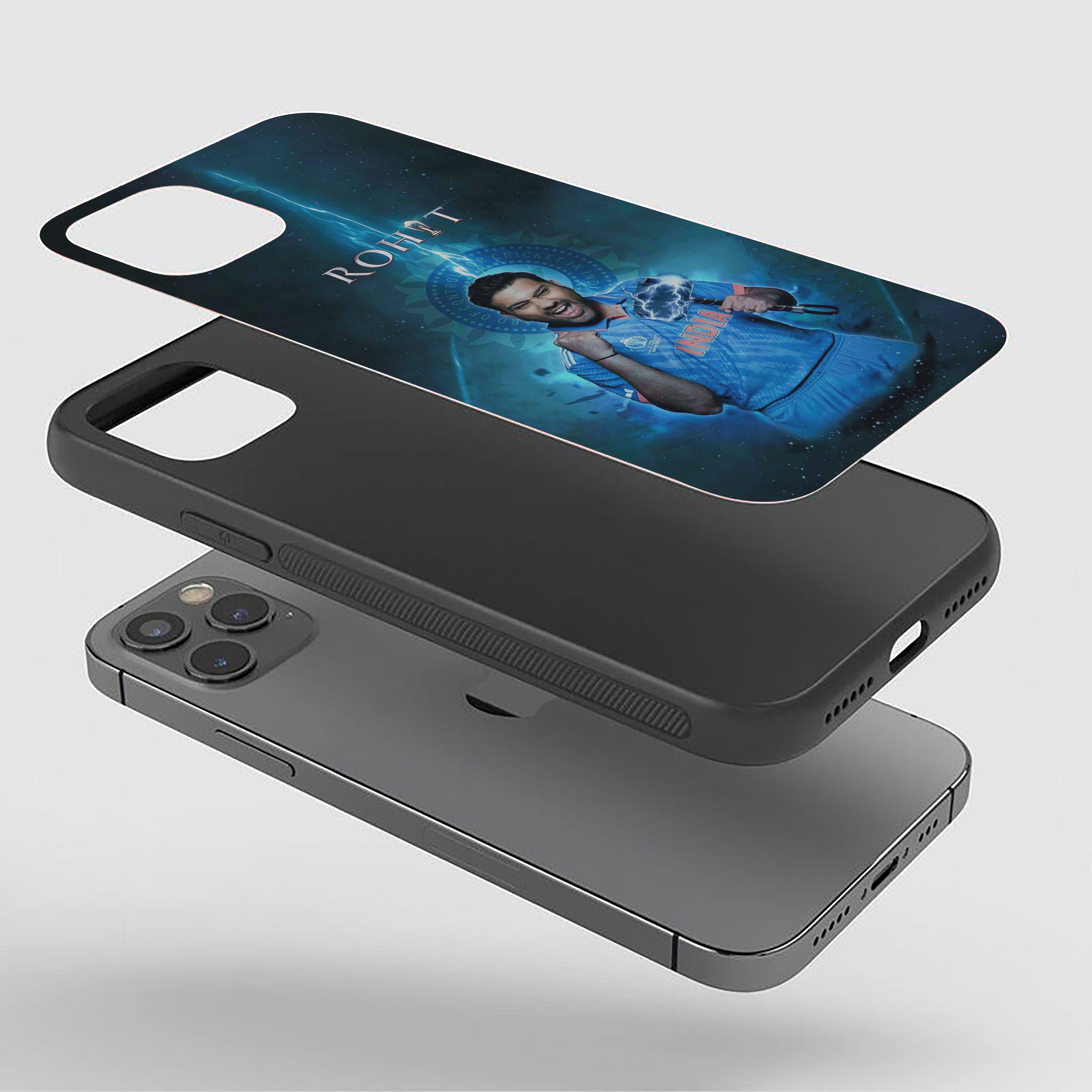 Rohit the Thunder Cricket Silicone Armored Phone Case