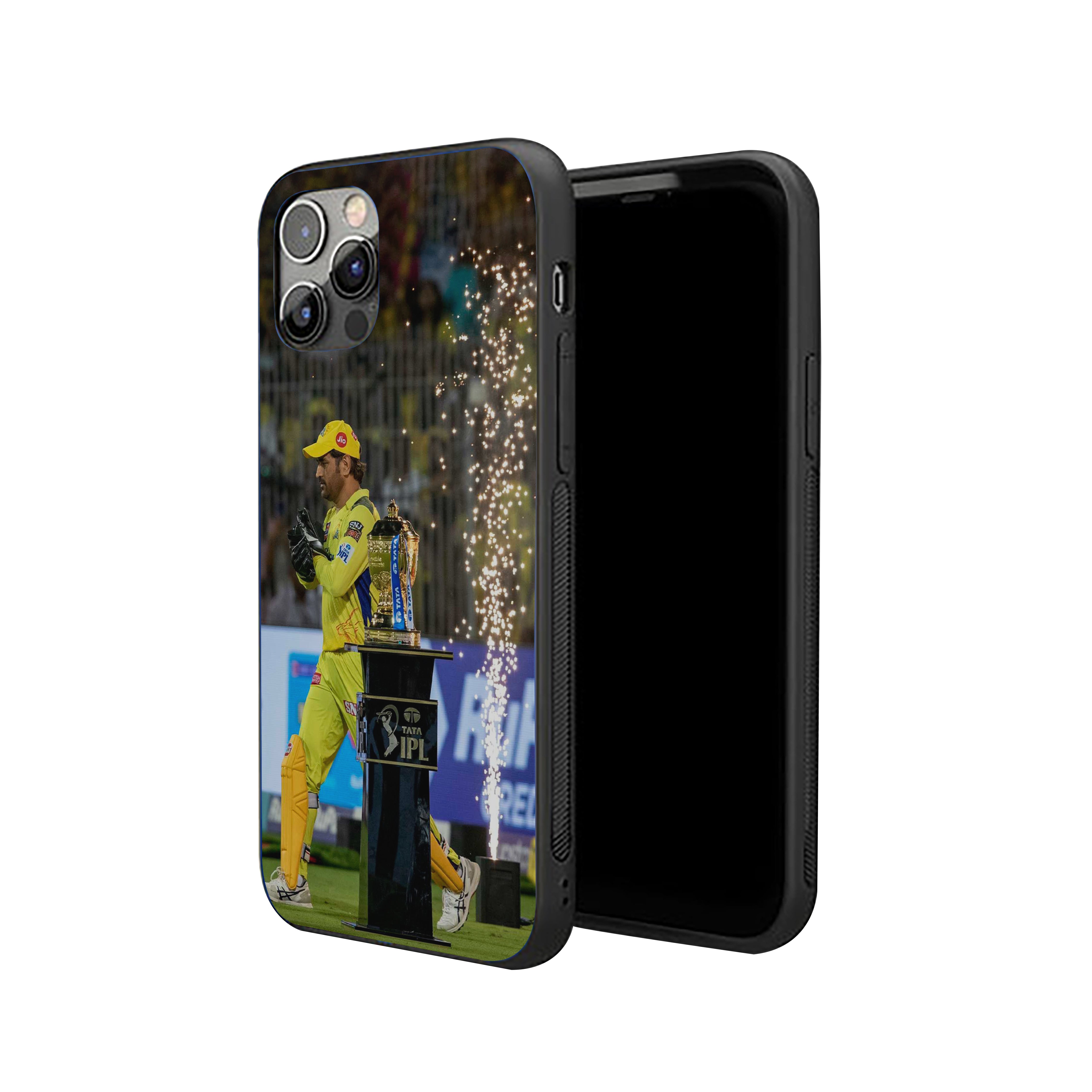 MS Dhoni CSK With Cup Silicone Armored Phone Case