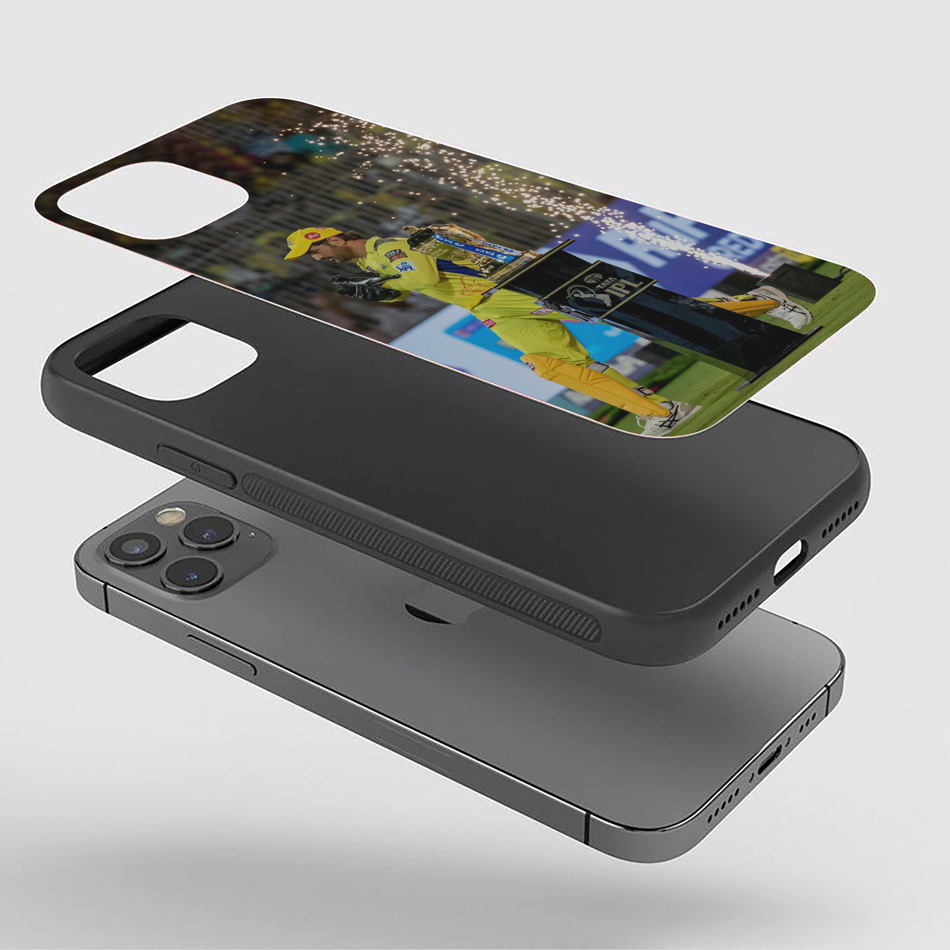 MS Dhoni CSK With Cup Silicone Armored Phone Case