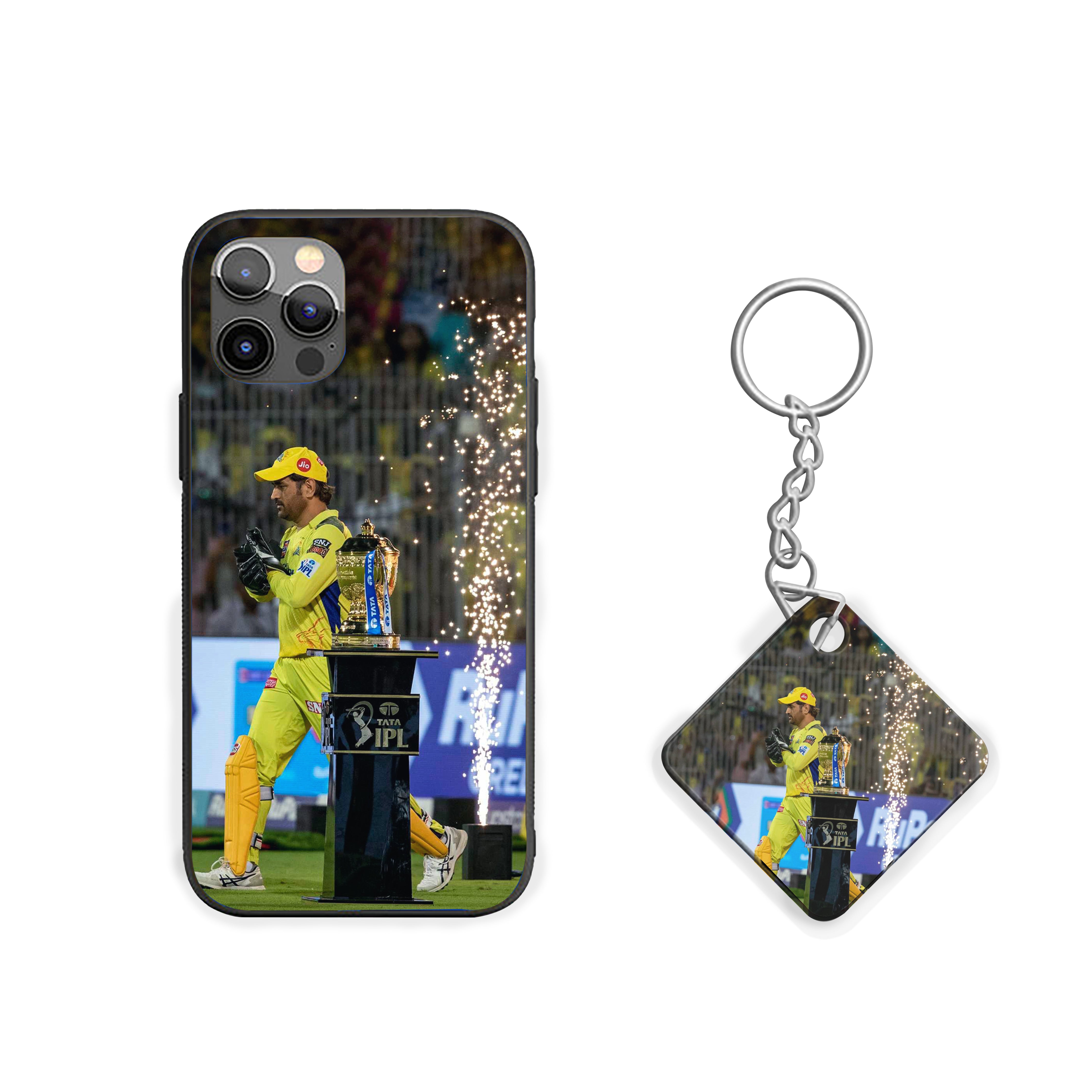 MS Dhoni CSK With Cup Silicone Armored Phone Case