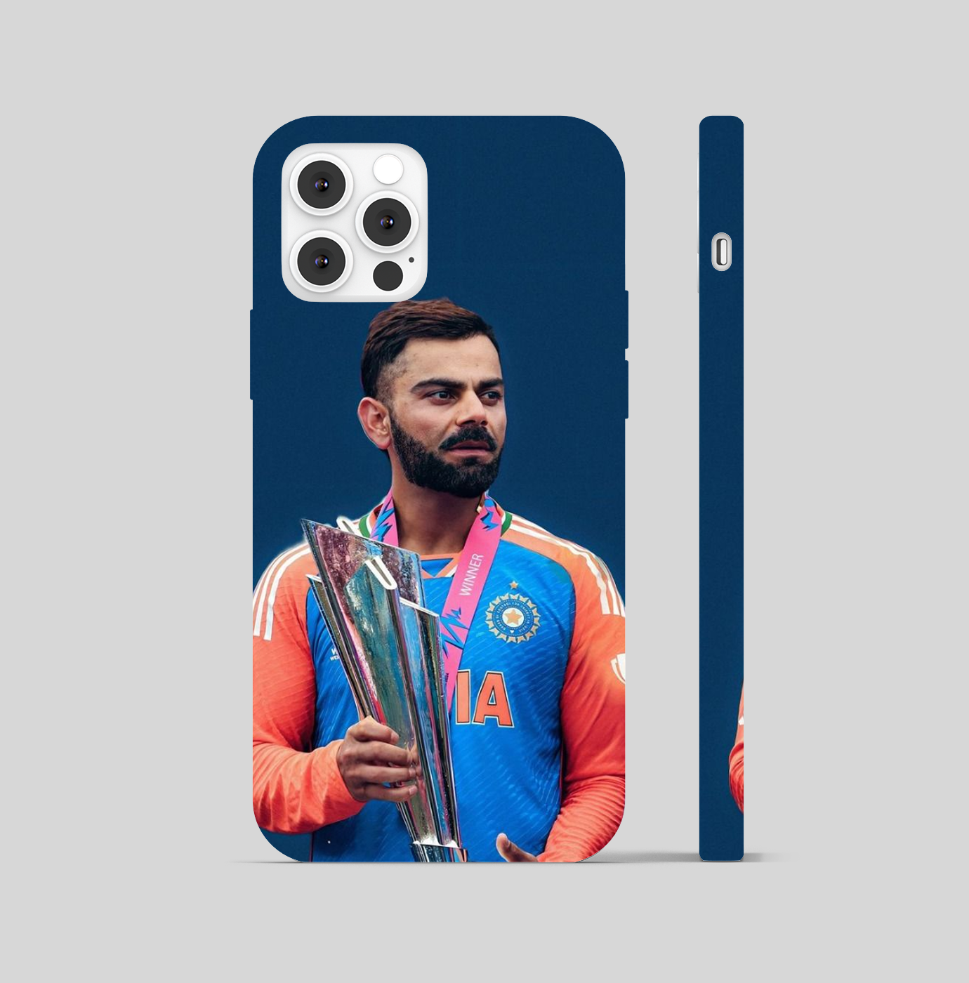 Virat Kohli With Trophy Pose Cricket Phone Cover