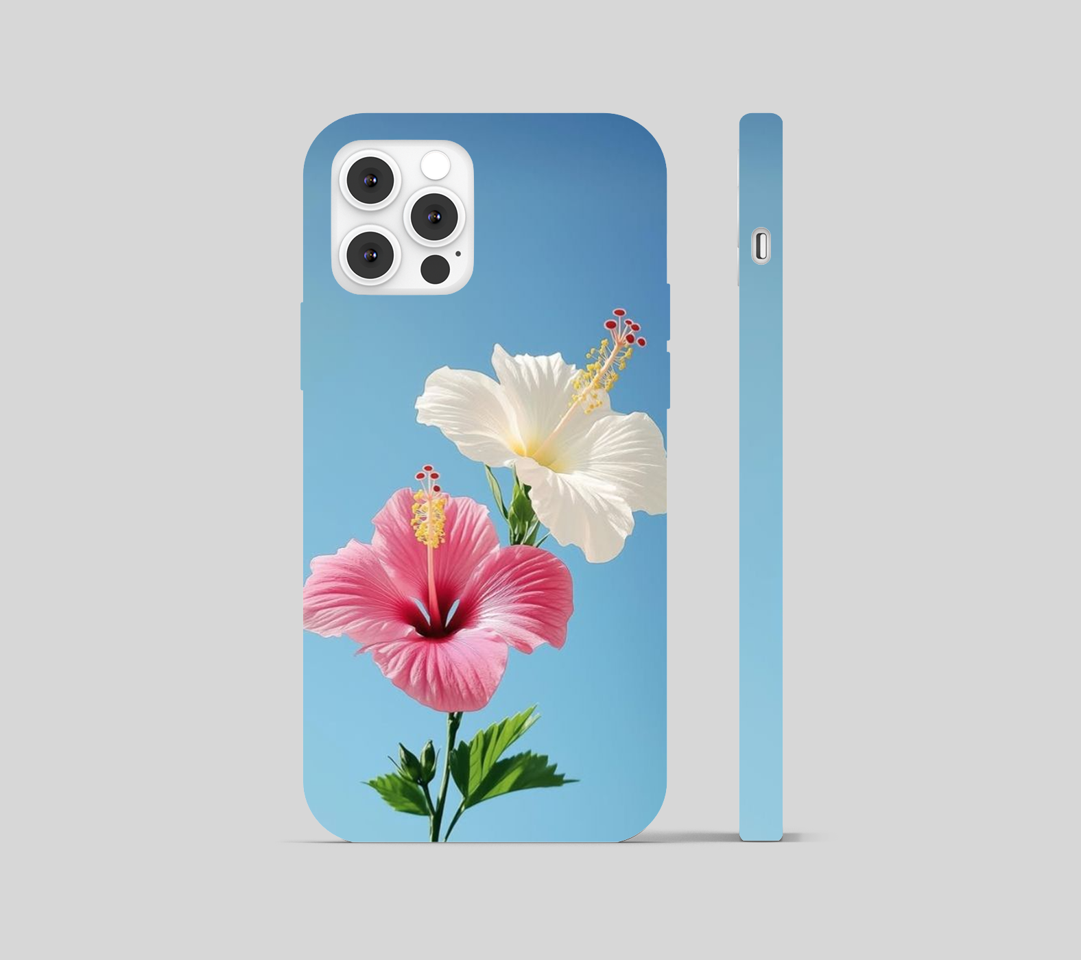 Hibiscus Flower sky Blue Theme Phone Cover