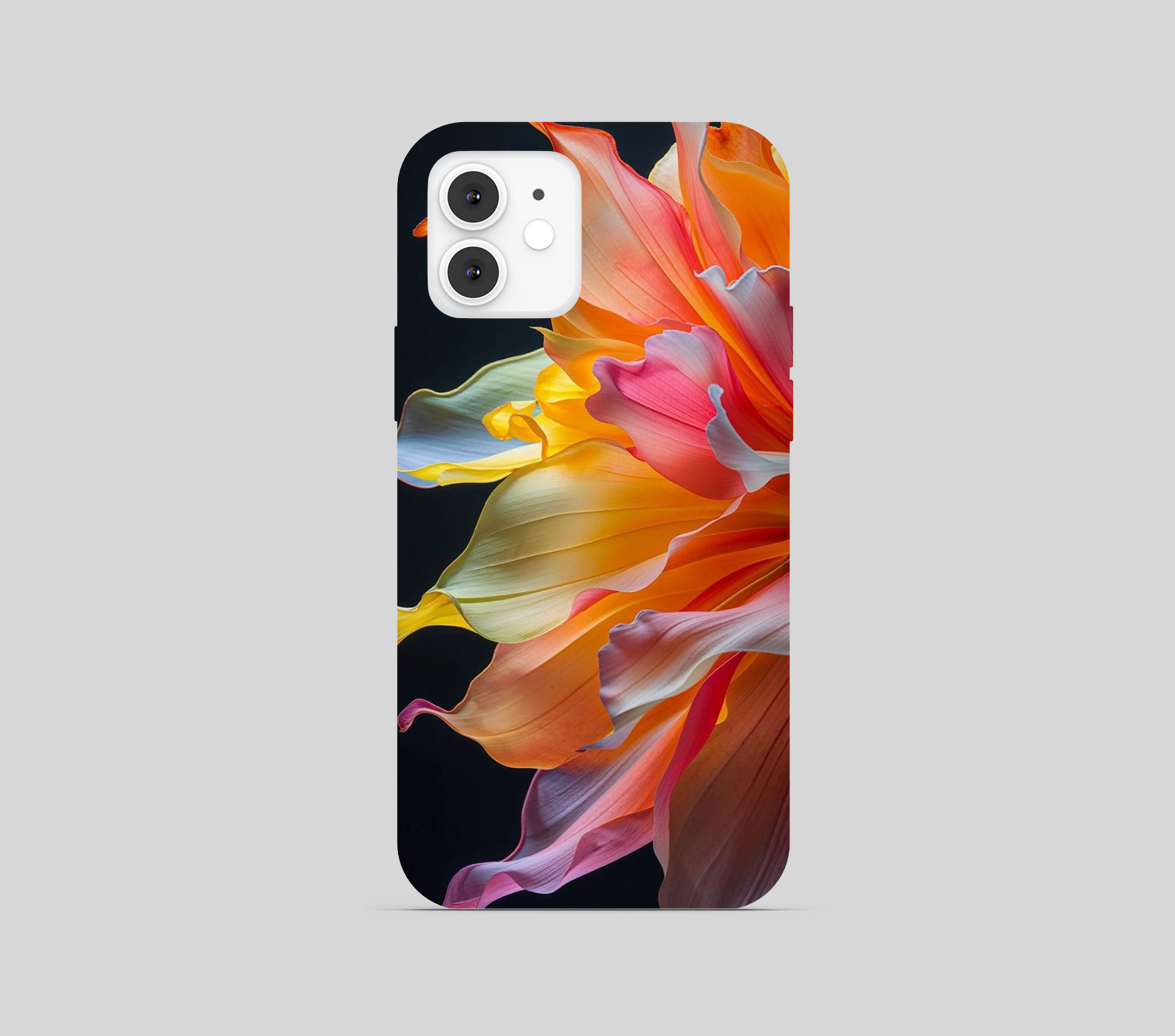 Flower Multi Color Black Theme Phone Cover