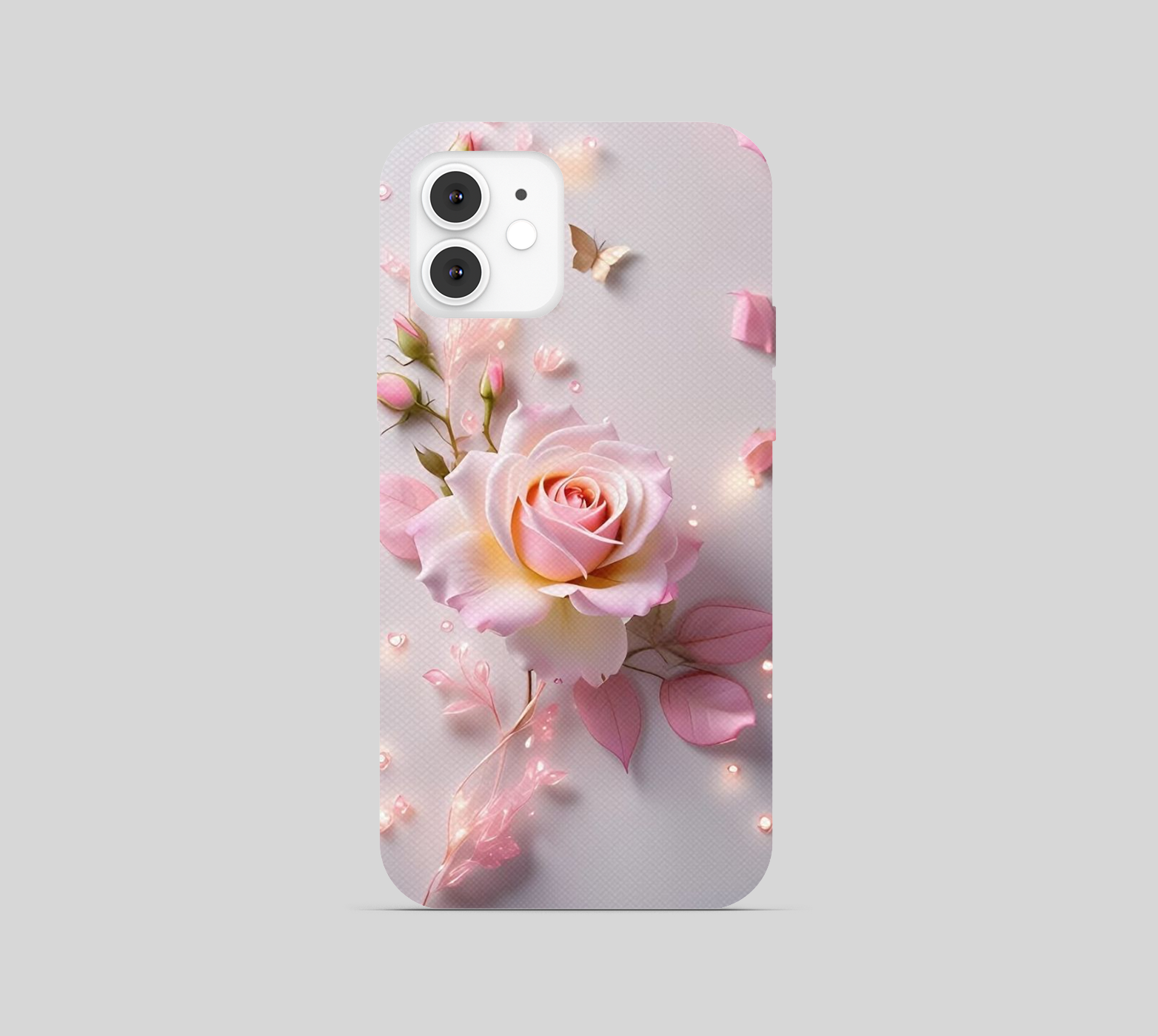 Light Pink Rose Flower with Golden Shine Phone Cover