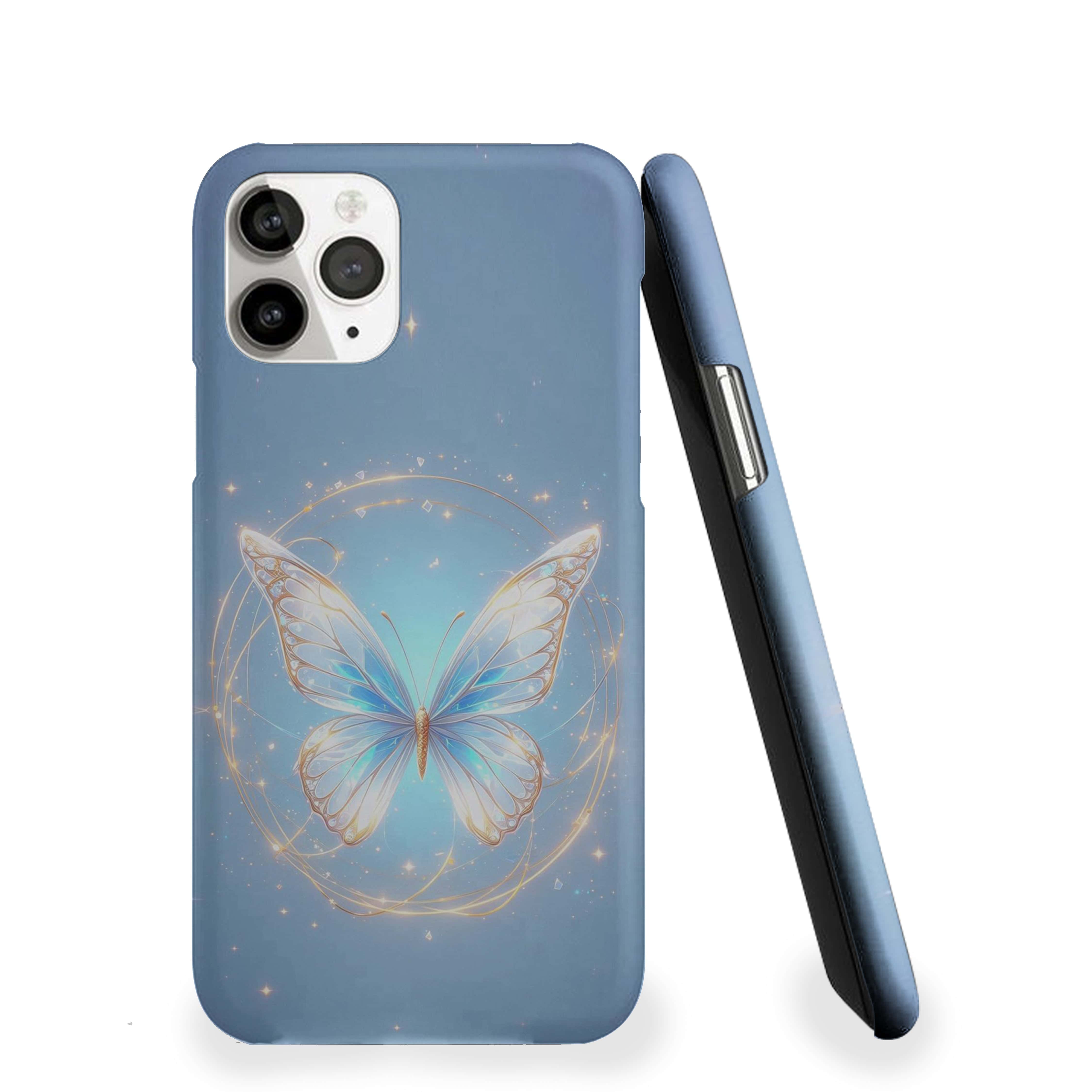 Golden Blue Butterfly Phone Cover