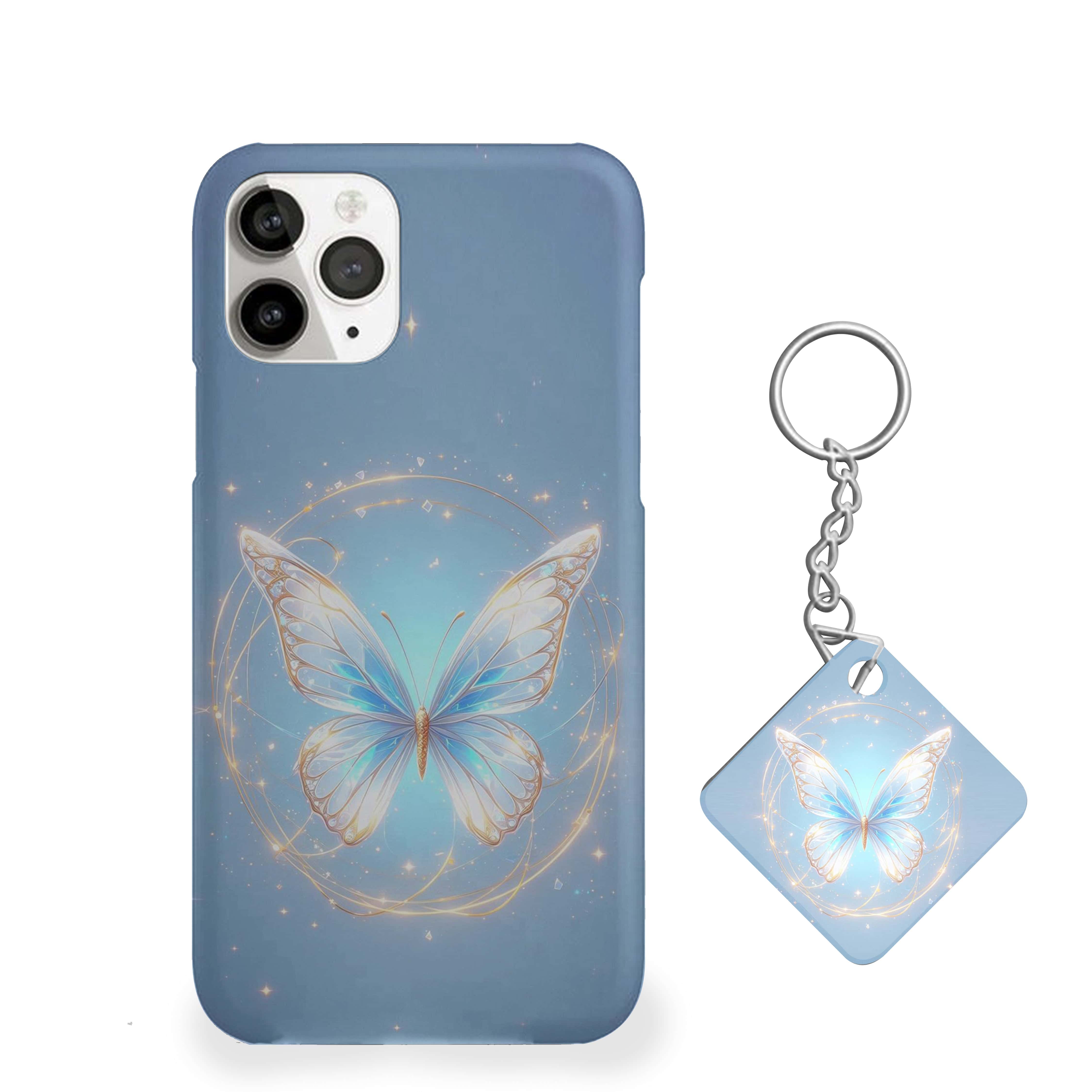 Golden Blue Butterfly Phone Cover