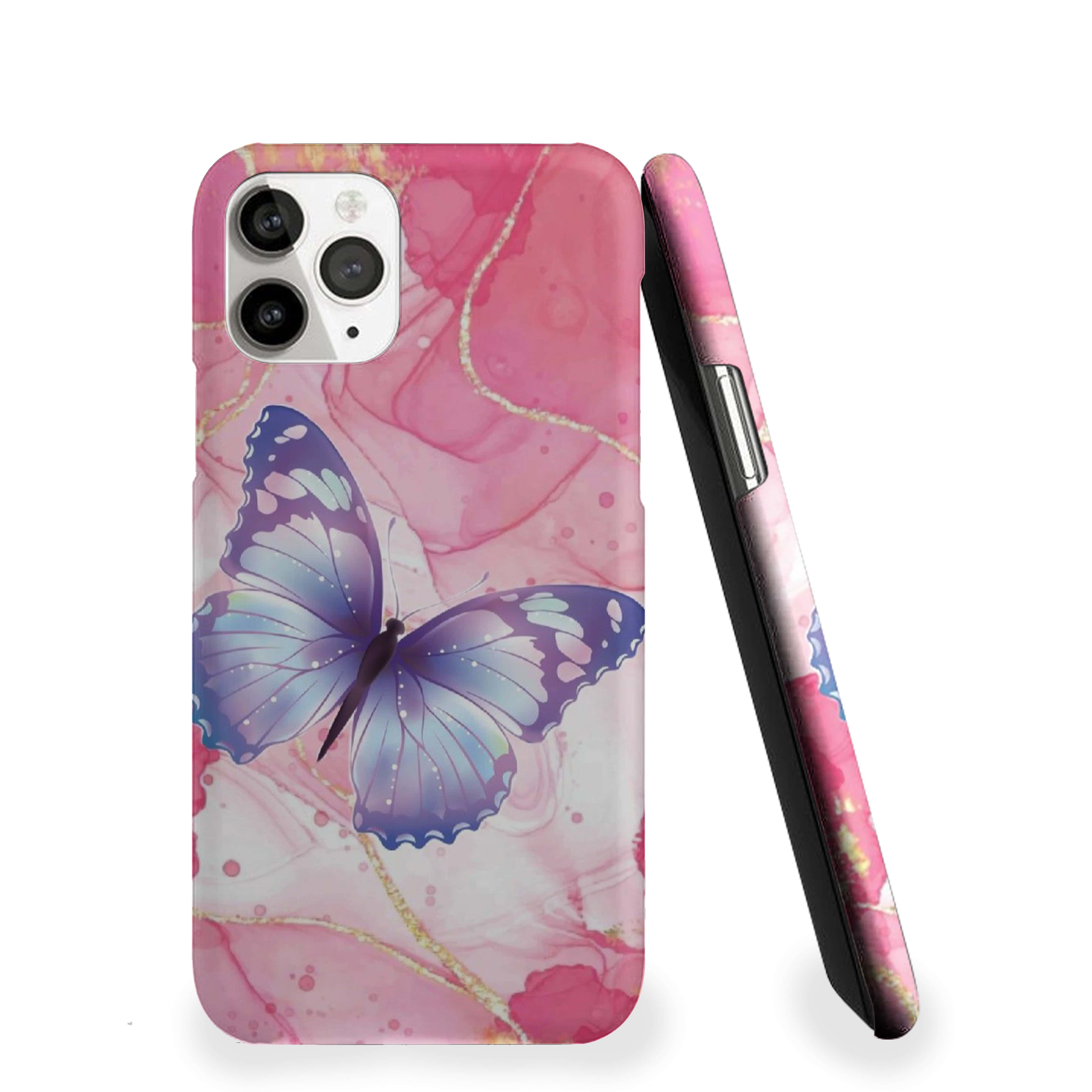 Butterfly With Pink Background Phone Cover