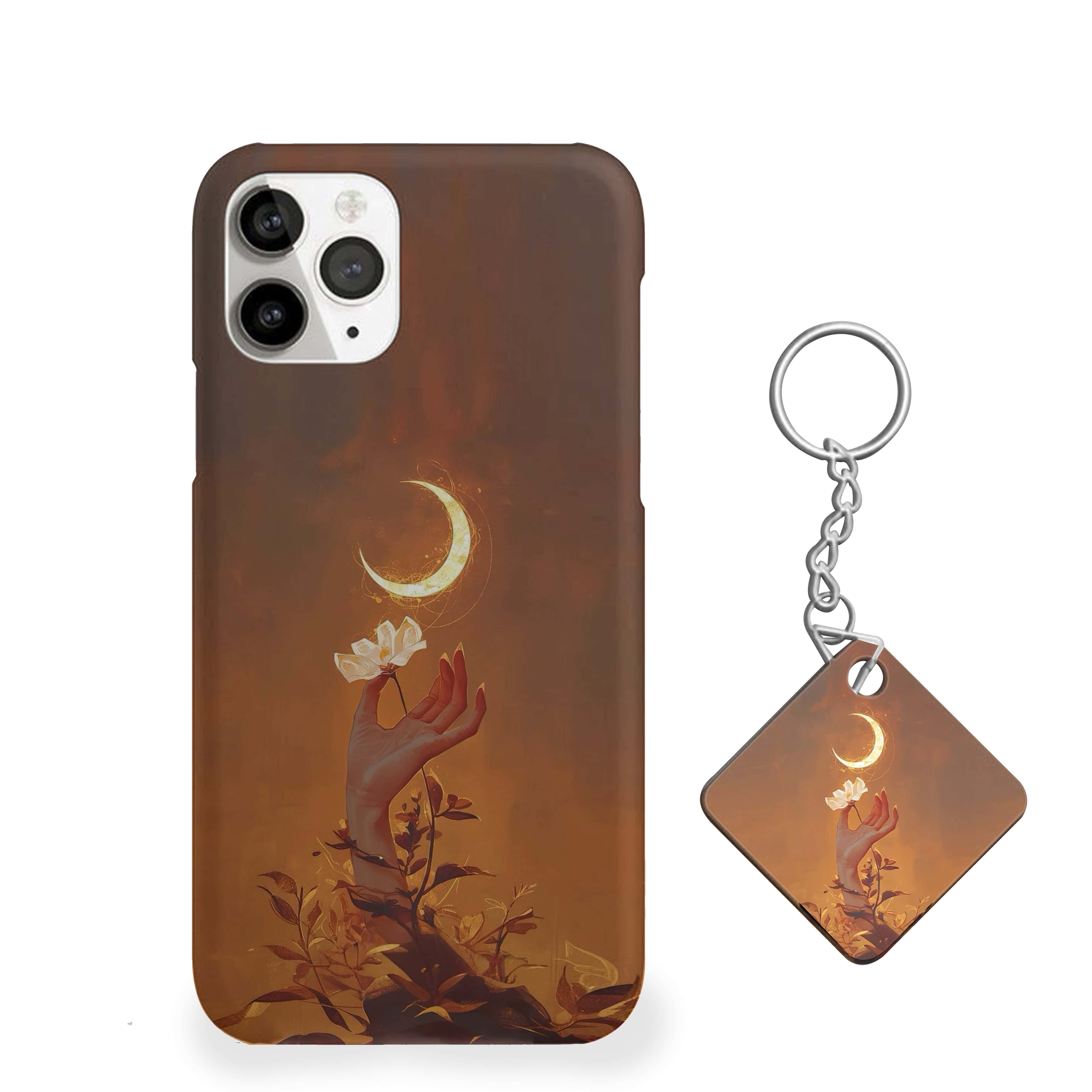 White flower Moon Theme Phone Cover