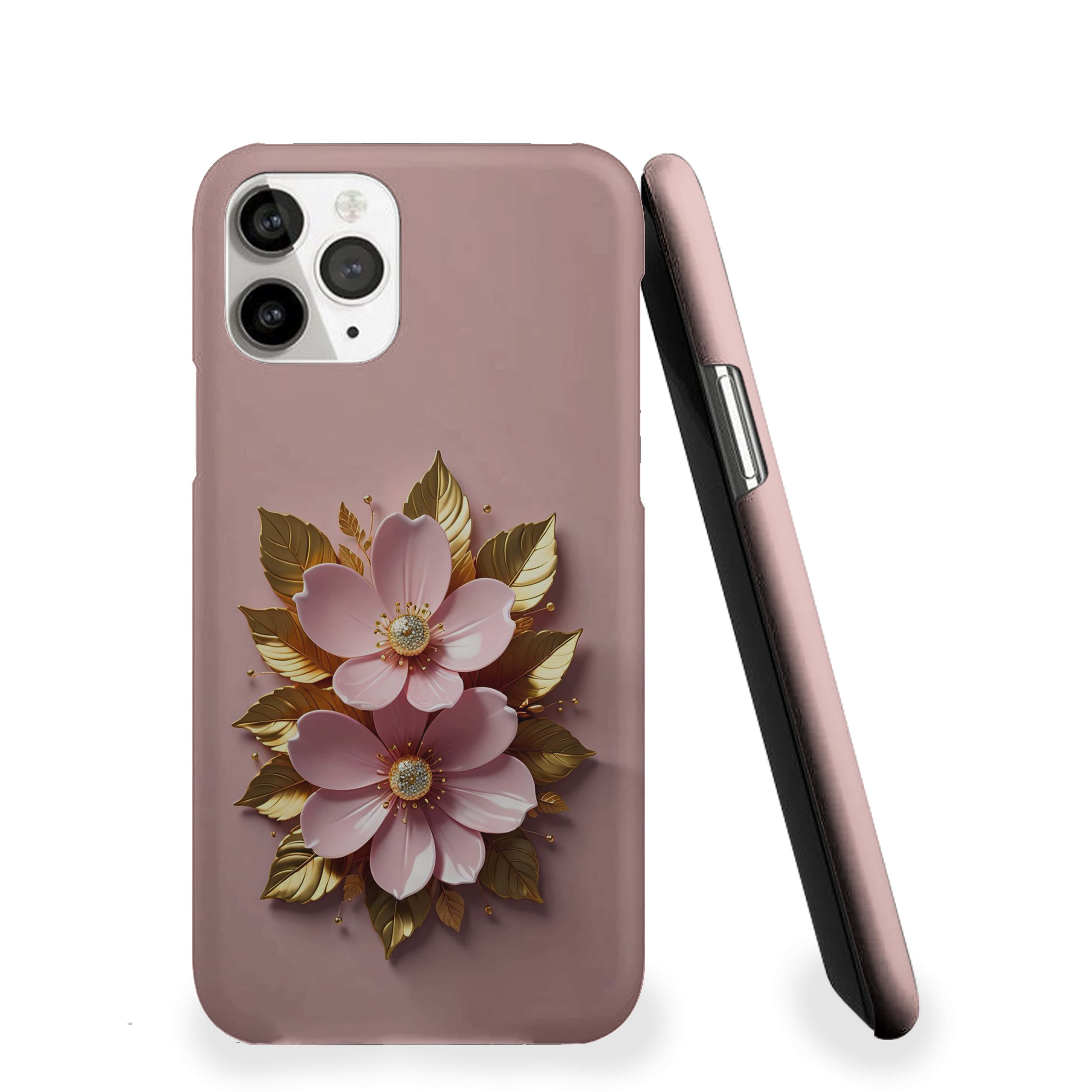 Golden Leaf Flower Phone Cover