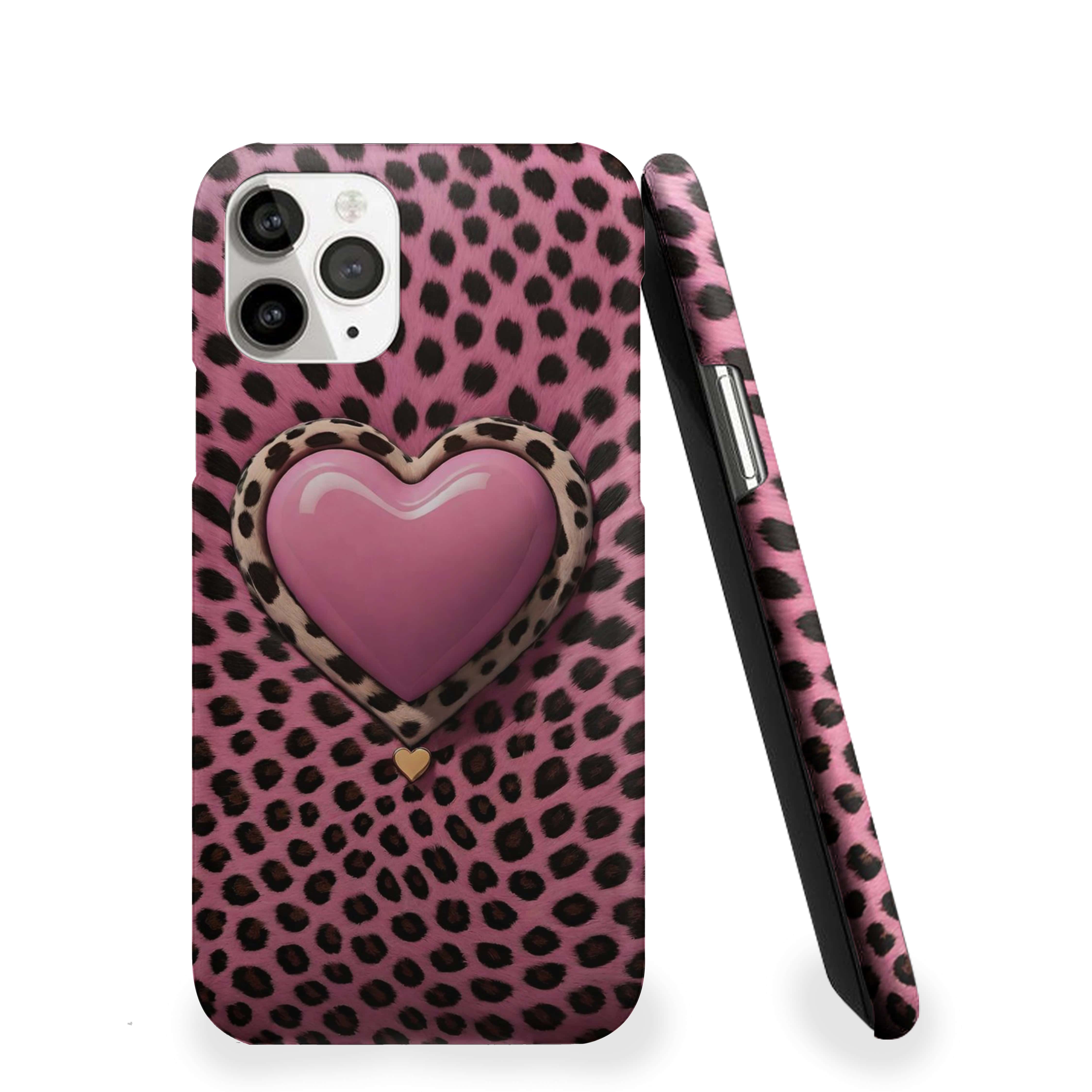 Pink Black Heart Girls Phone Cover