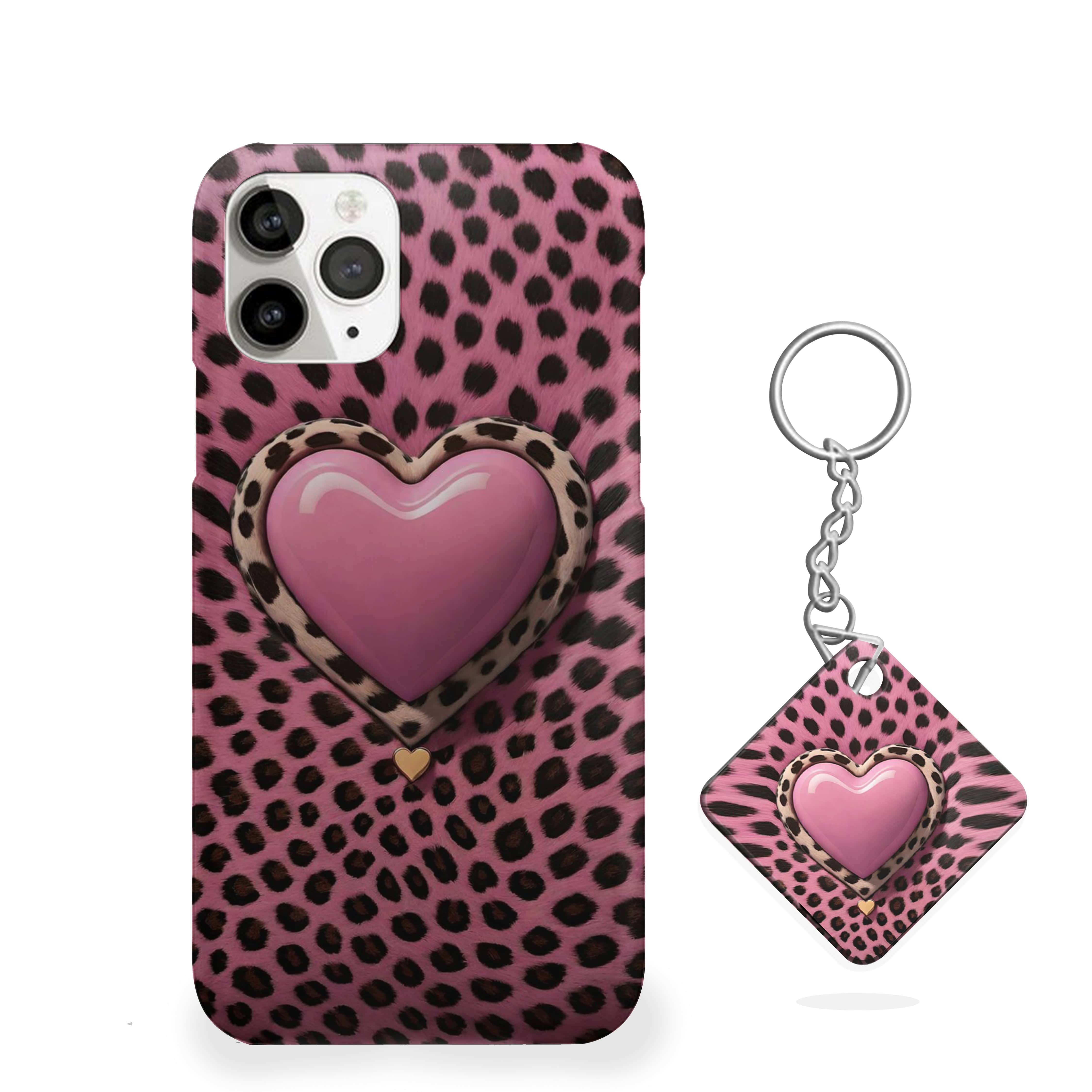 Pink Black Heart Girls Phone Cover
