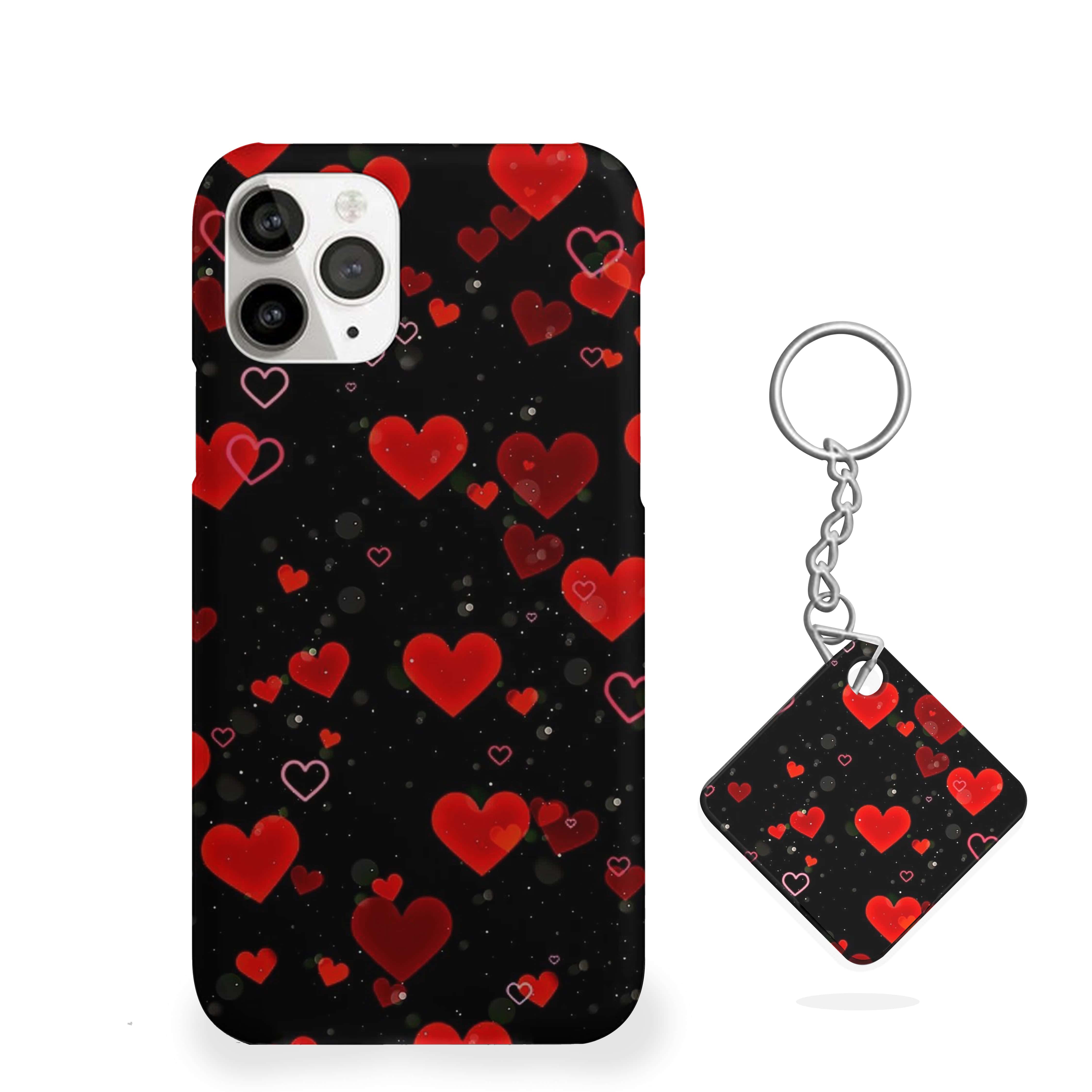 Hearts With Black Background Girls Phone Cover