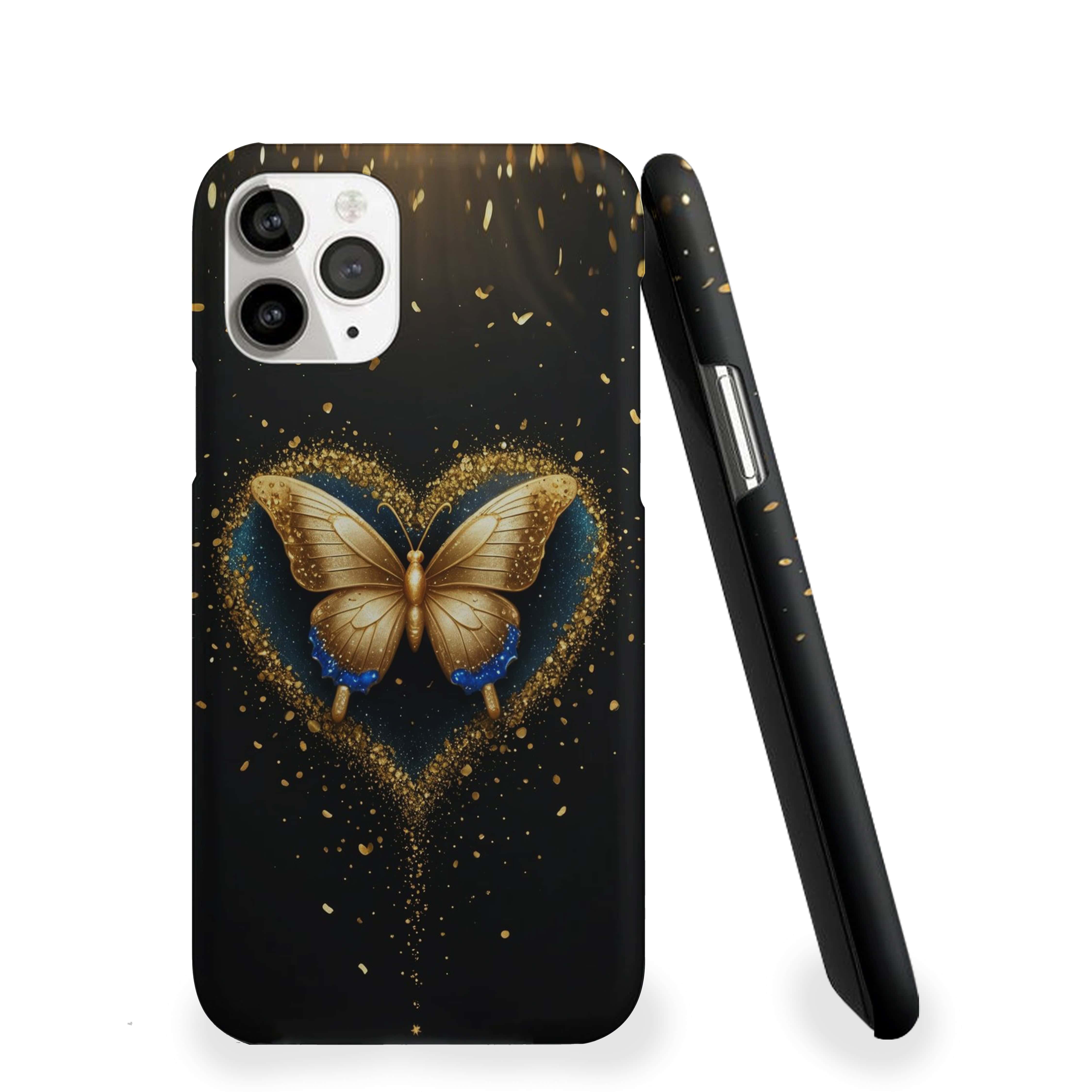 Blue Golden Butterfly Girls Phone Cover